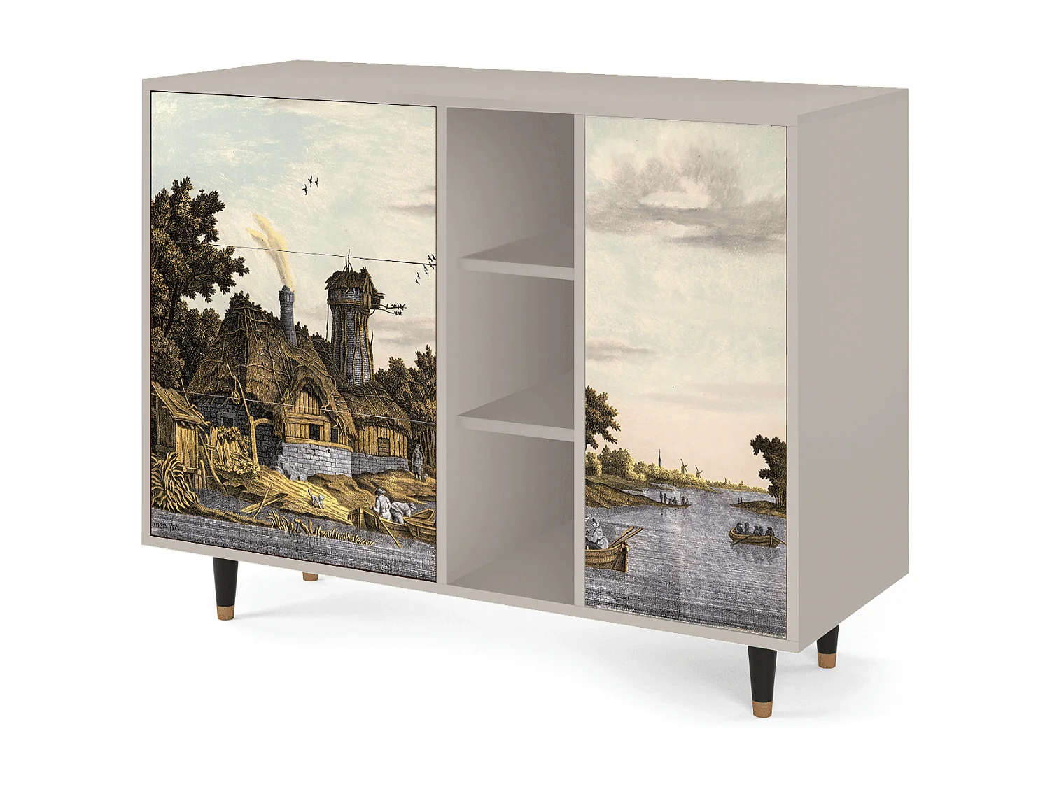 Sideboard - 125x98x48 cm - BS2 - Mill along a River, Sand