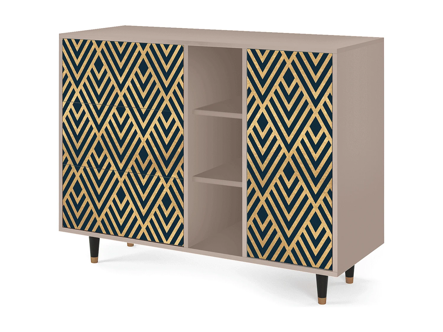 Buffet - 125x98x48 cm - BS2 - Egypt Triangles, Latte
