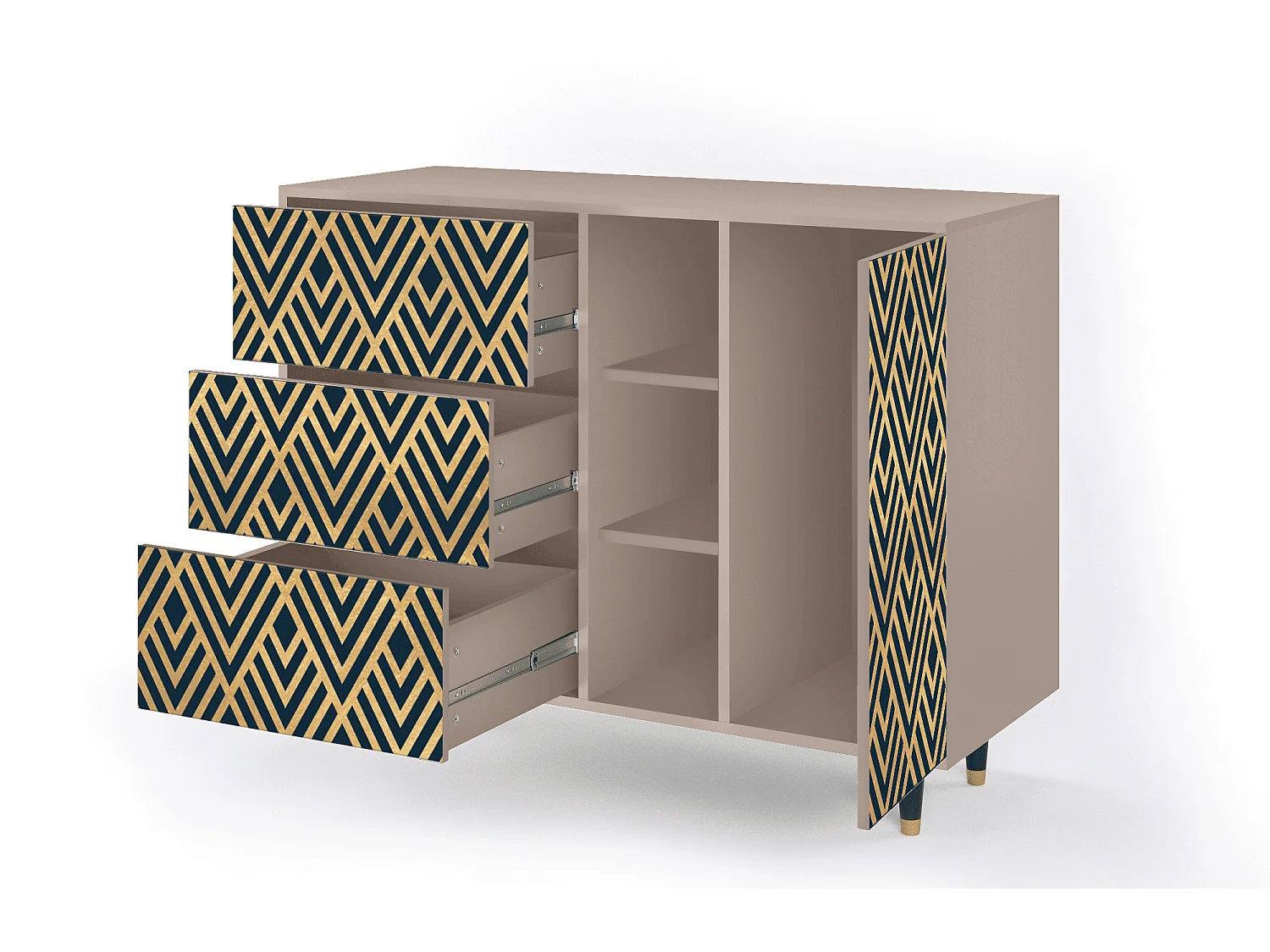 Buffet - 125x98x48 cm - BS2 - Egypt Triangles, Latte