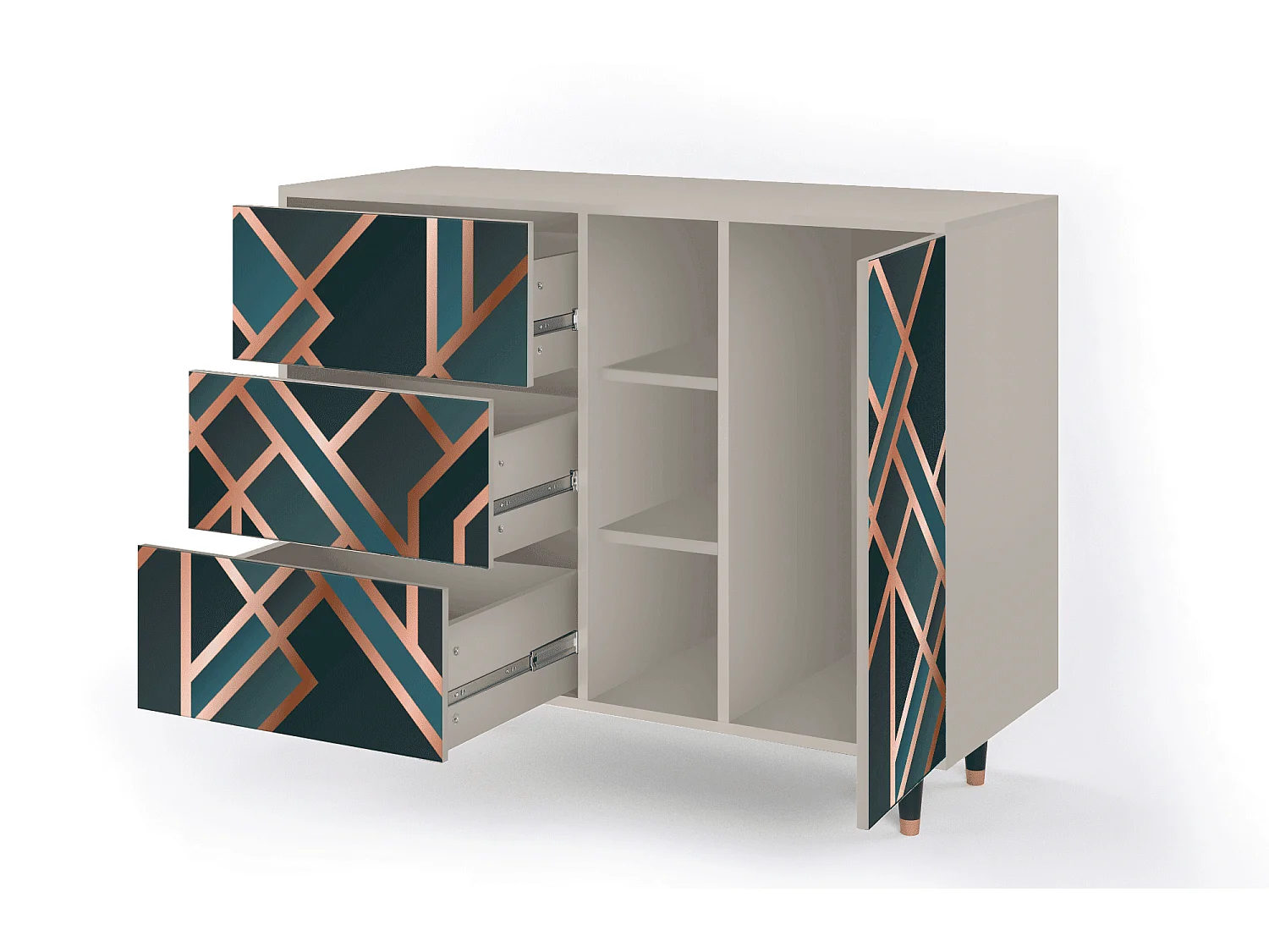 Buffet - 125x98x48 cm - BS2 - Bronze Crossroad, Sable