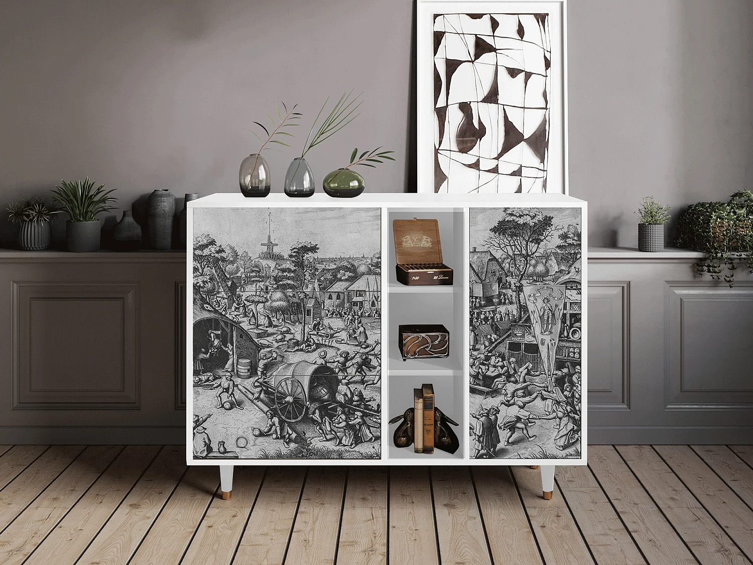 Aparador - 125x98x48 cm - BS2 - The Festival of Saint, Blanco