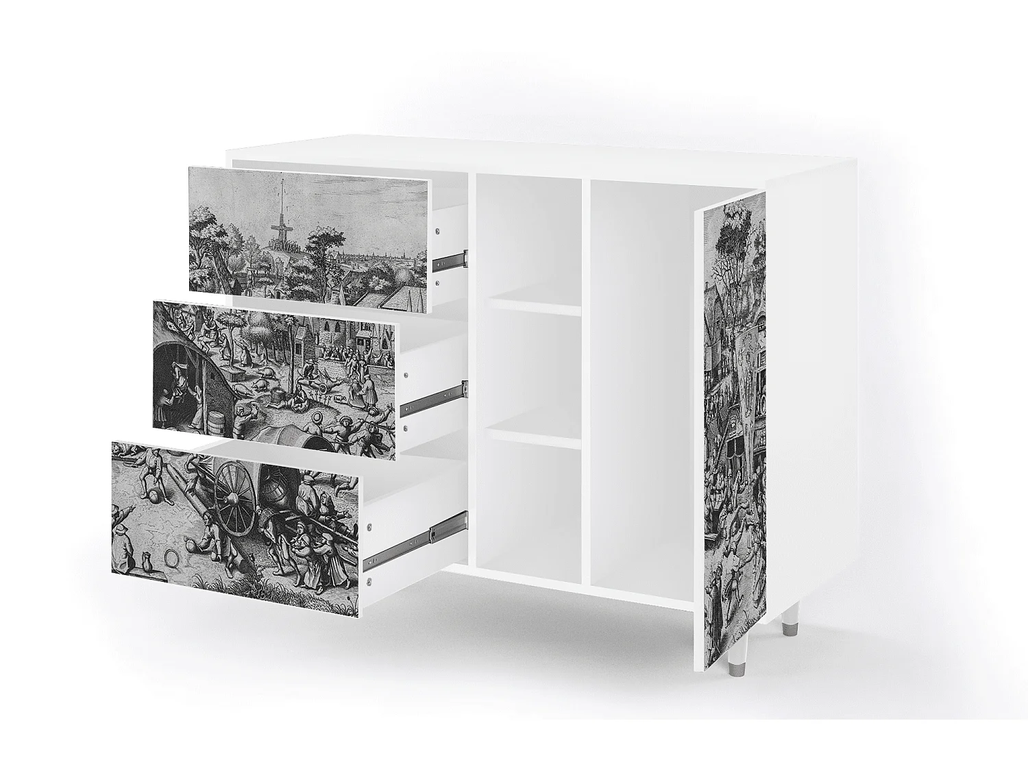 Aparador - 125x98x48 cm - BS2 - The Festival of Saint, Blanco