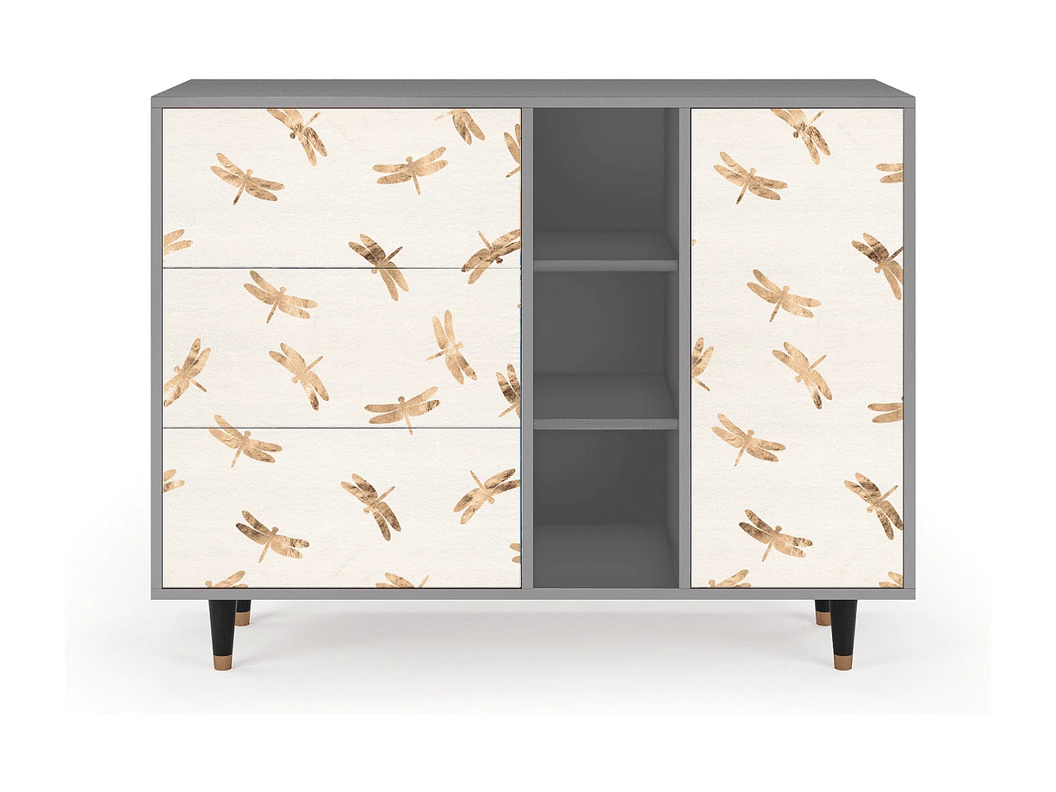 Buffet - 125x98x48 cm - BS2 - Nude Dragonflies, Gris