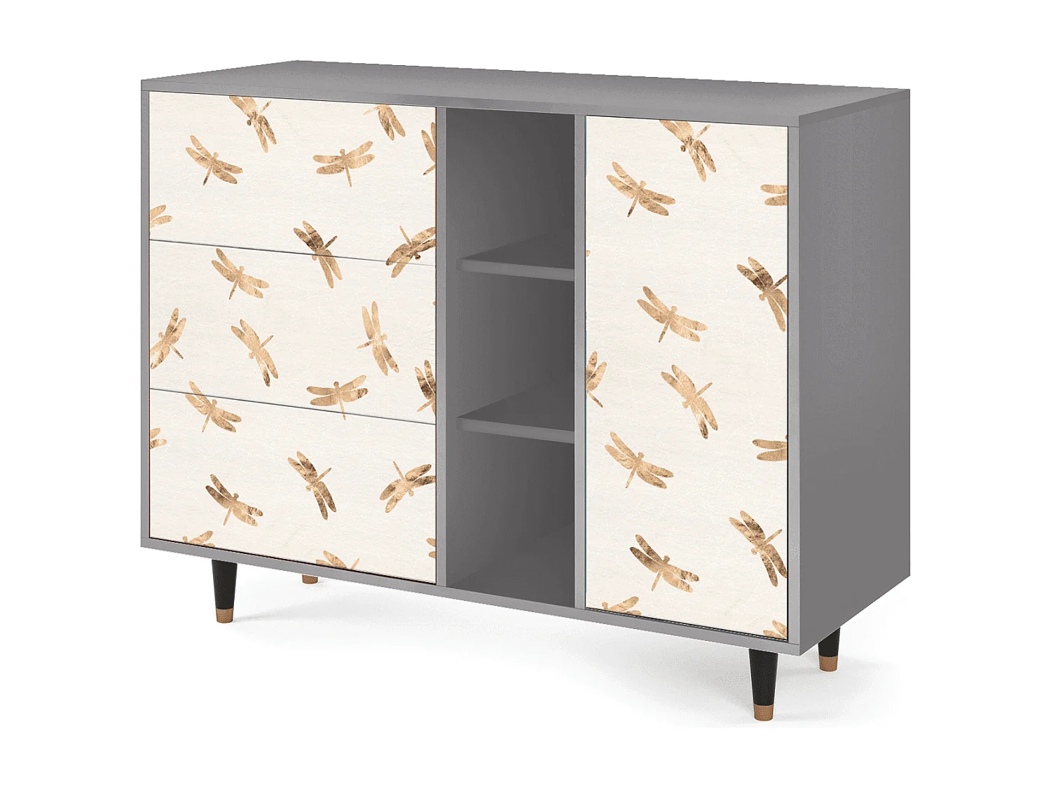 Buffet - 125x98x48 cm - BS2 - Nude Dragonflies, Gris