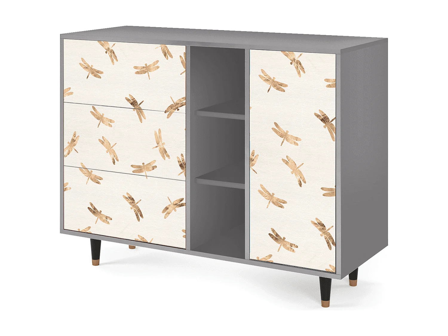 Buffet - 125x98x48 cm - BS2 - Nude Dragonflies, Gris