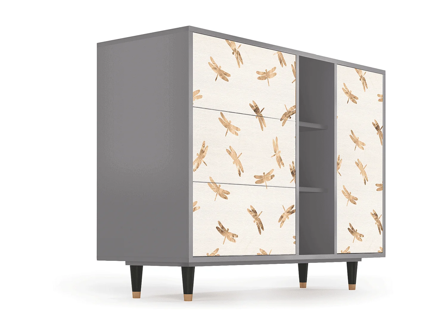 Buffet - 125x98x48 cm - BS2 - Nude Dragonflies, Gris