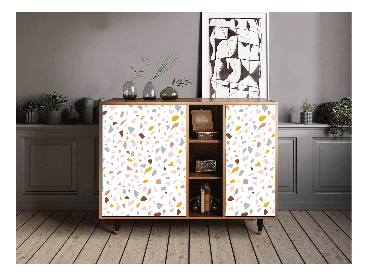 Dressoir - 125x98x48 cm - BS2 - Marmelade Cheese, Walnoot