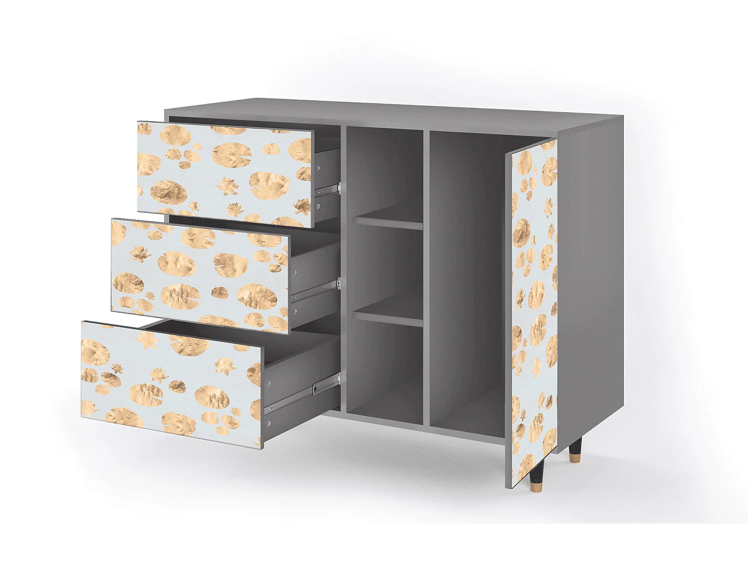 Buffet - 125x98x48 cm - BS2 - Blue Giraffe, Gris