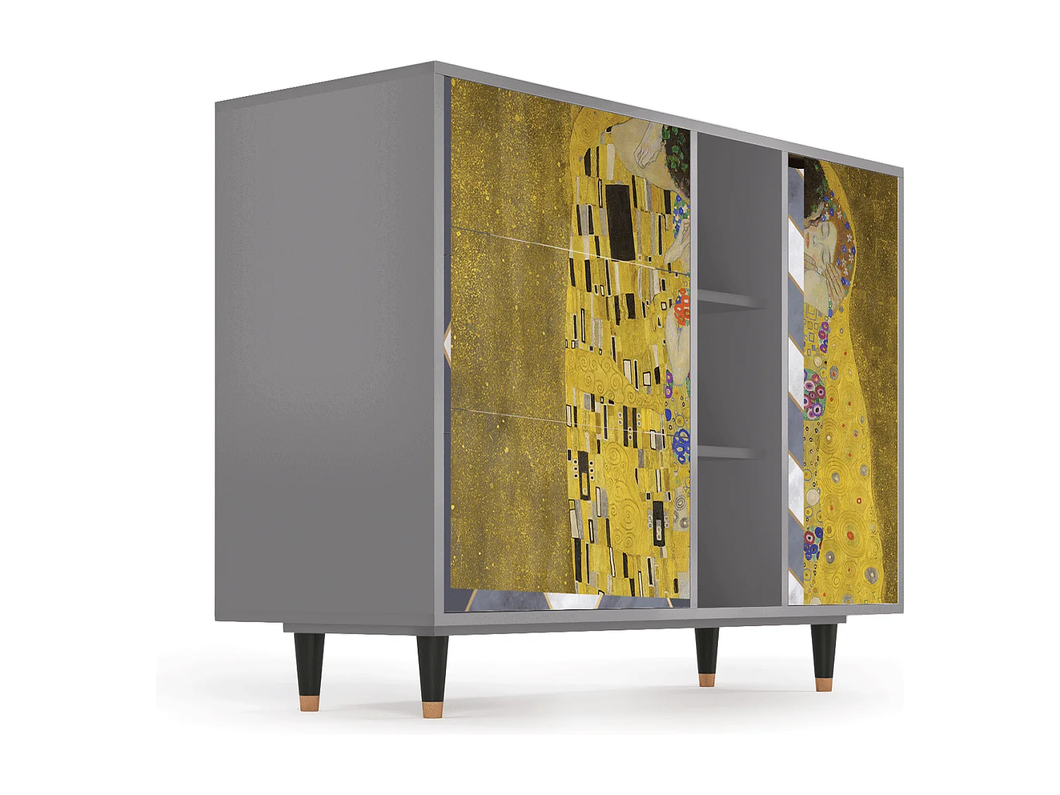 Kredens - 125x98x48 cm - BS2 - The Kiss by Klimt , Szary