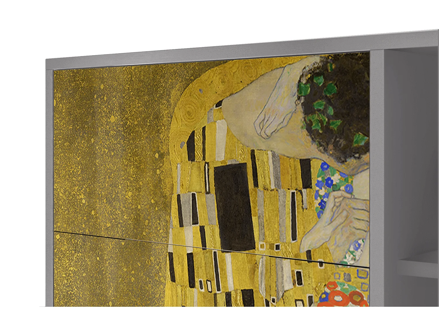 Kredens - 125x98x48 cm - BS2 - The Kiss by Klimt , Szary