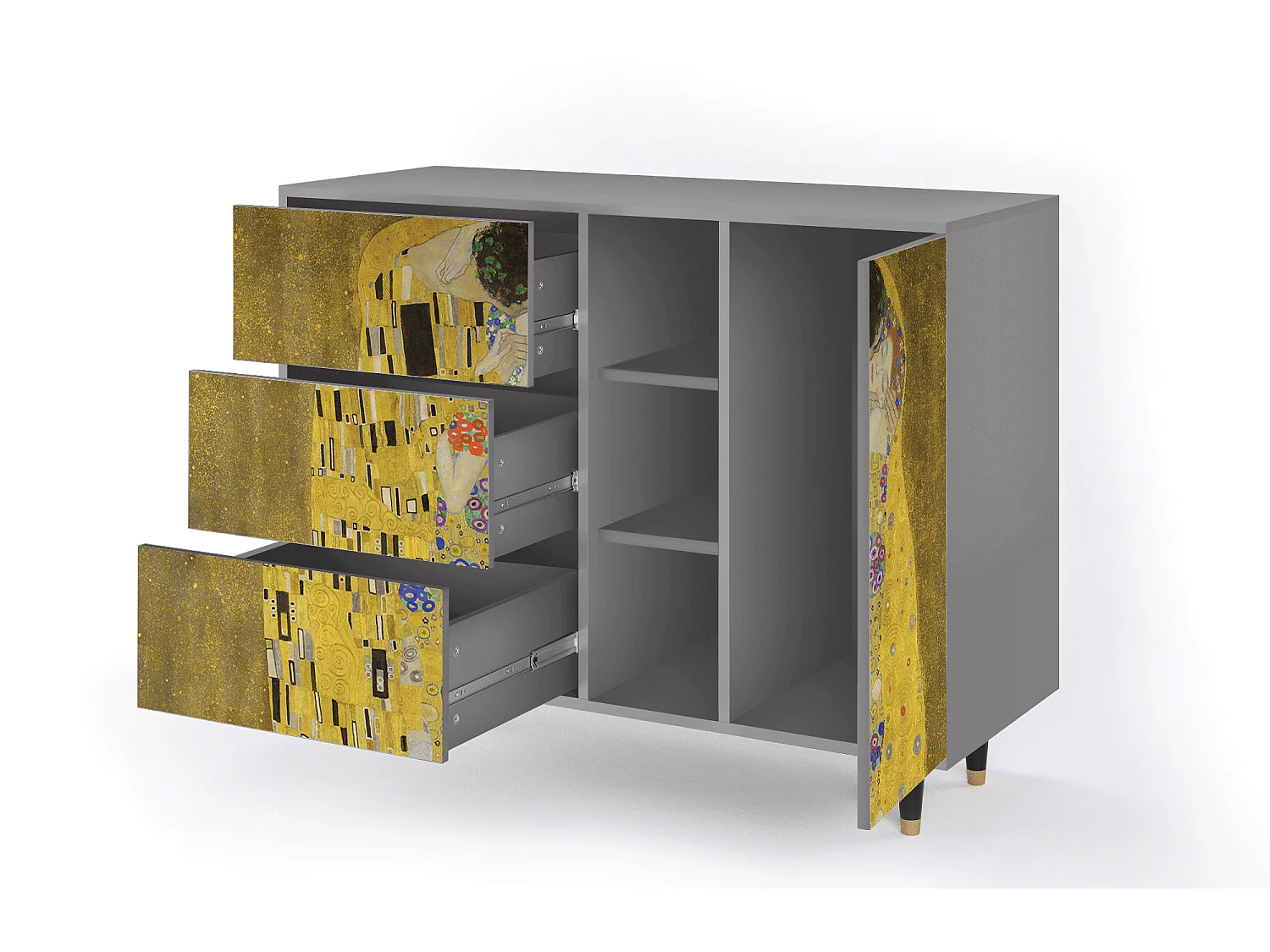 Buffet - 125x98x48 cm - BS2 - The Kiss by Klimt , Gris