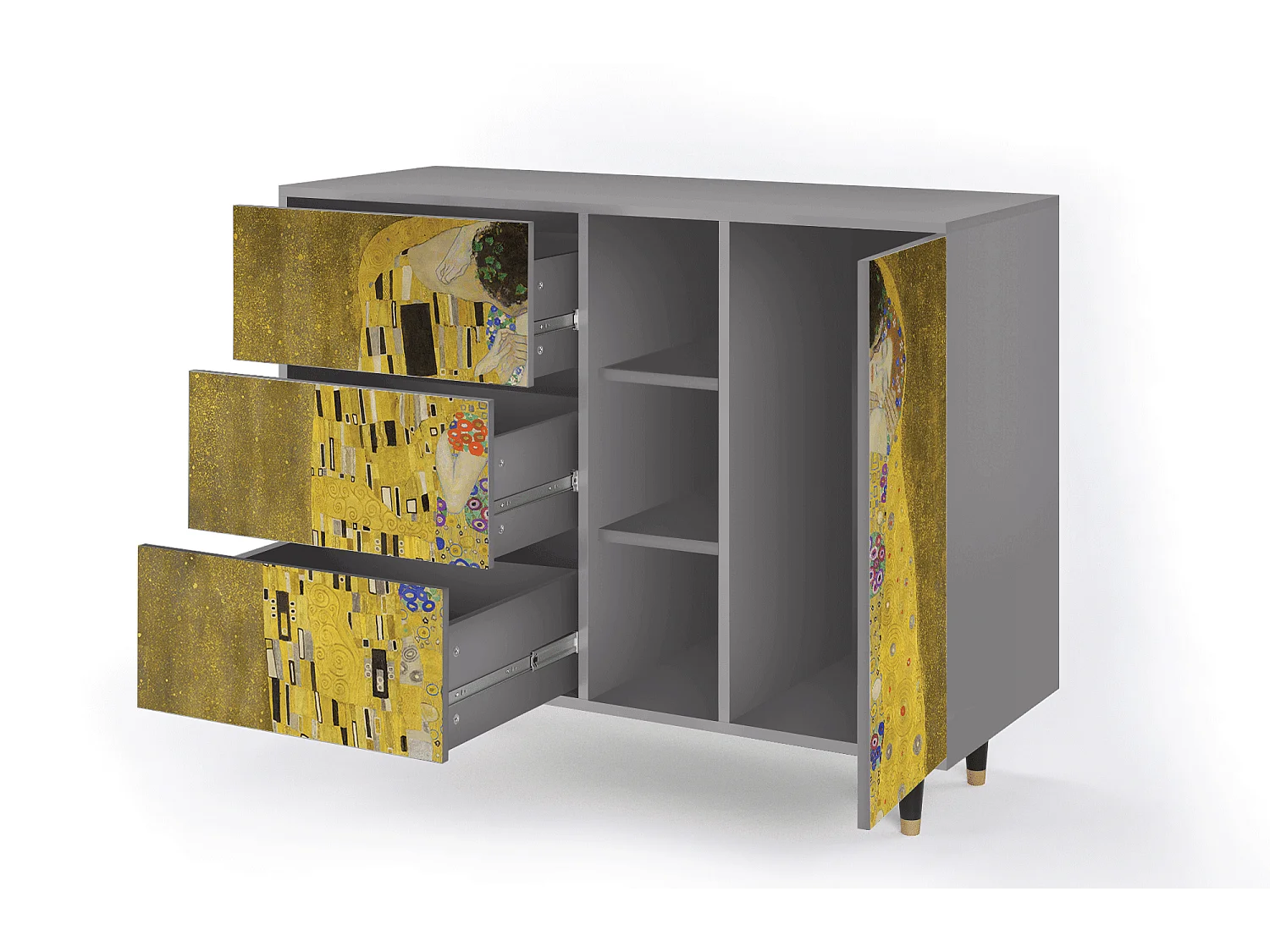 Buffet - 125x98x48 cm - BS2 - The Kiss by Klimt , Gris