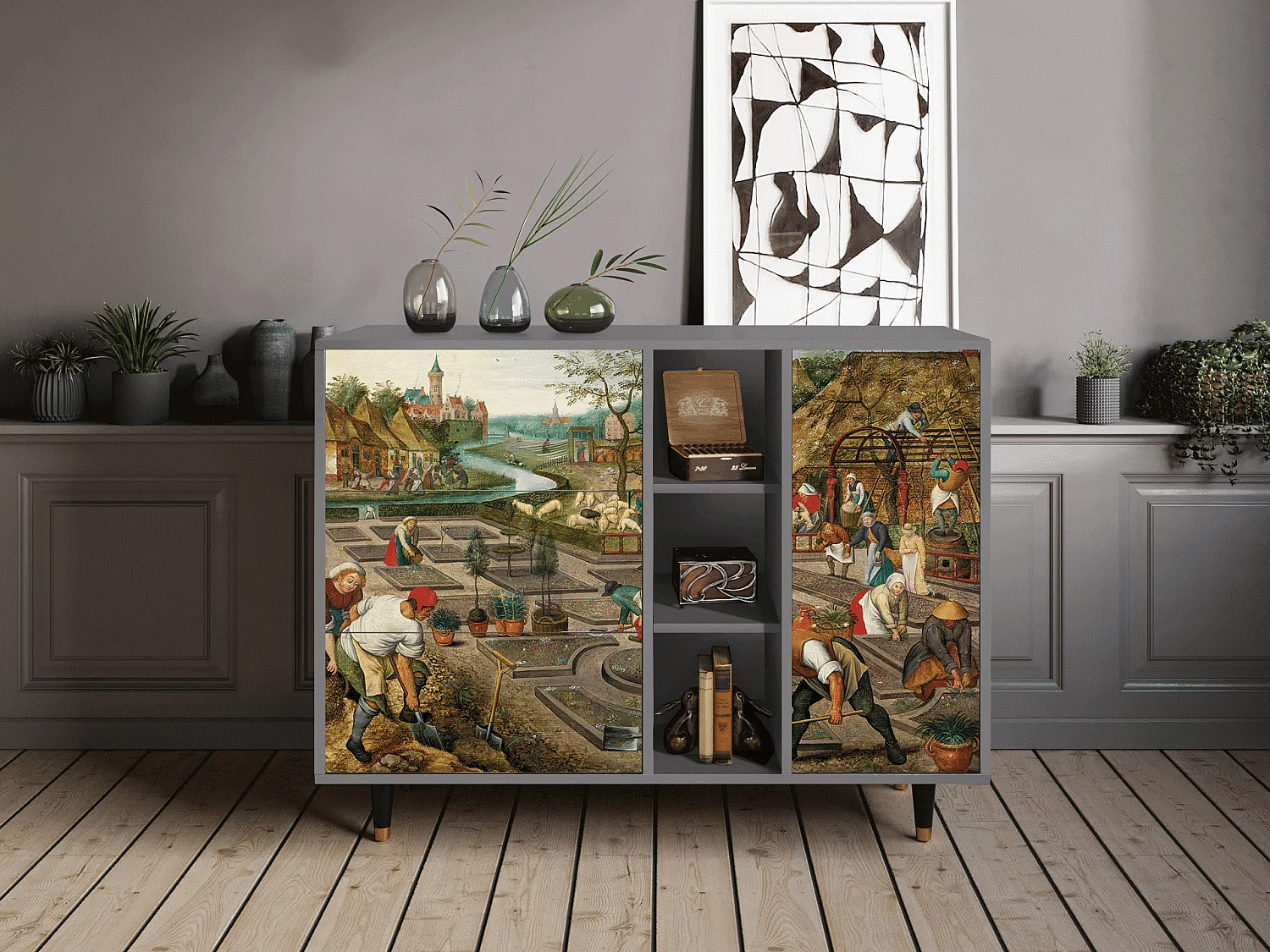 Buffet - 125x98x48 cm - BS2 - The Younger - Spring, Gris