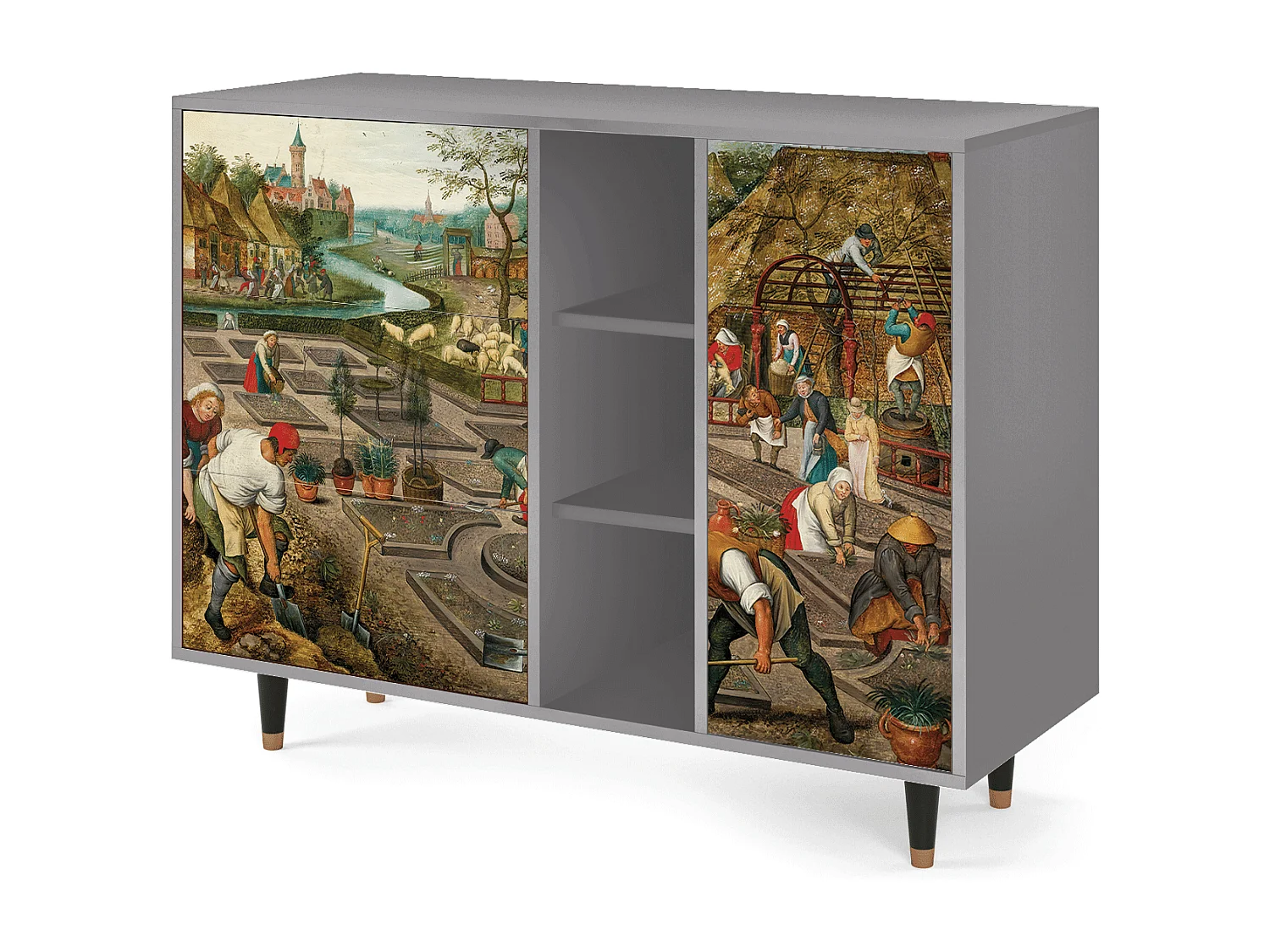 Buffet - 125x98x48 cm - BS2 - The Younger - Spring, Gris