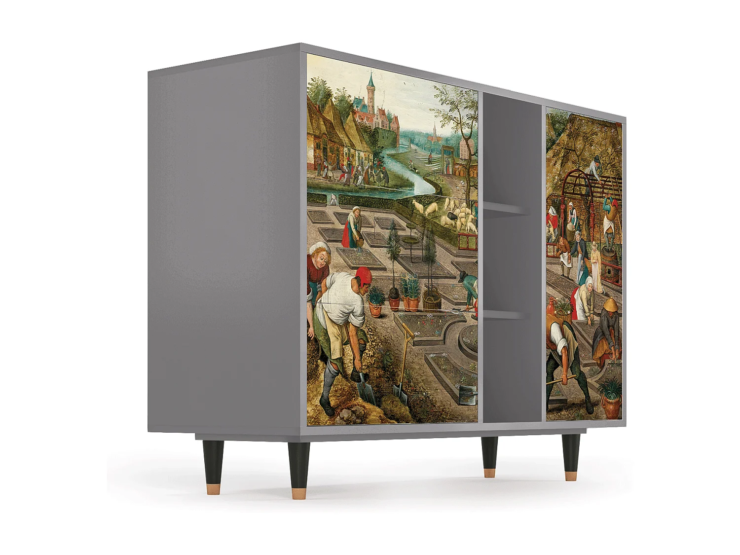 Buffet - 125x98x48 cm - BS2 - The Younger - Spring, Gris