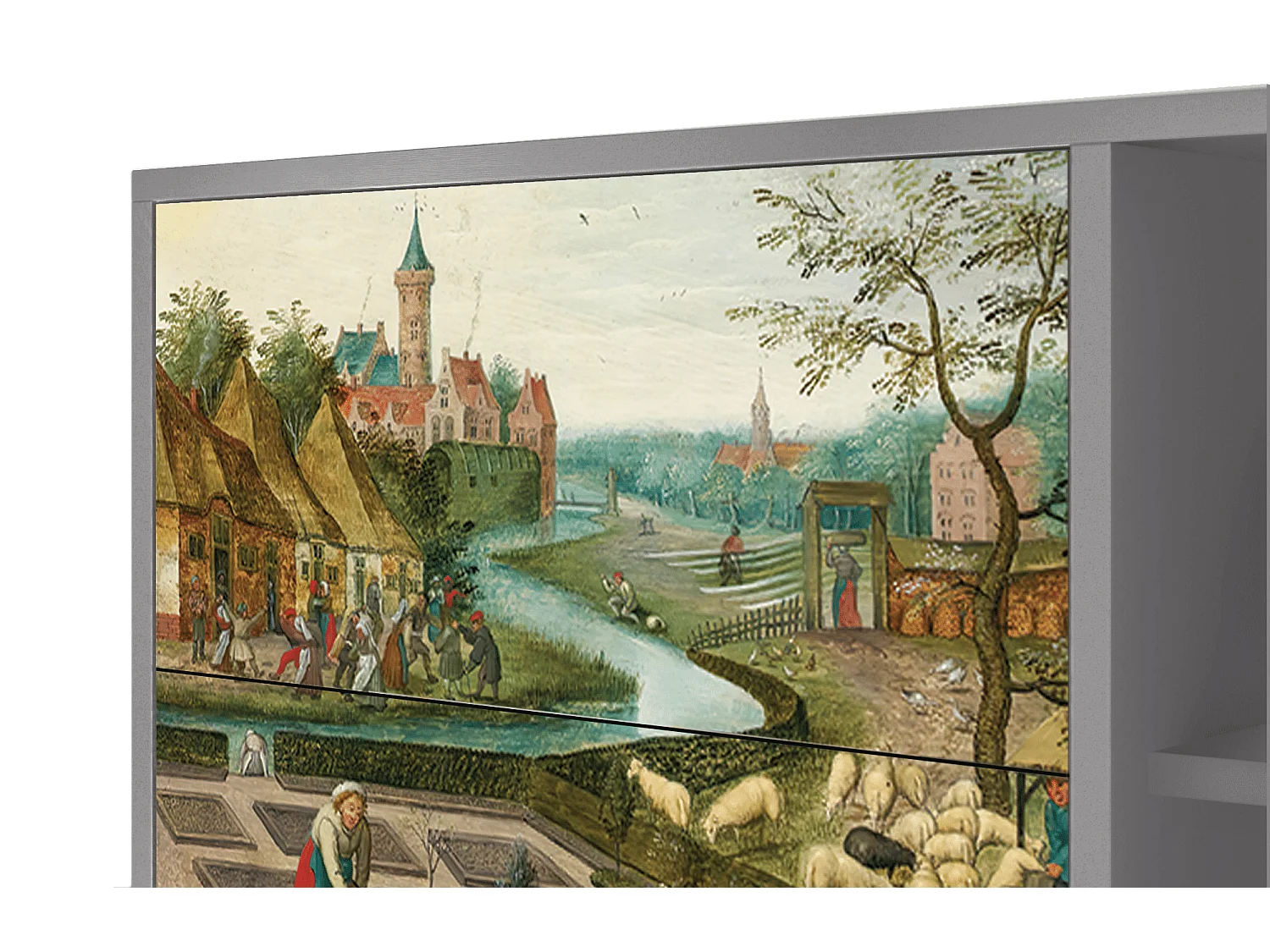 Buffet - 125x98x48 cm - BS2 - The Younger - Spring, Gris