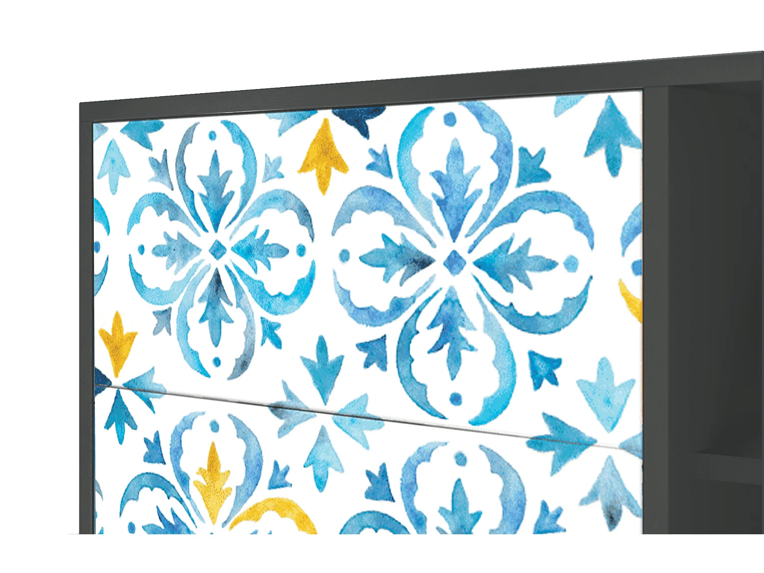 Kredens - 125x98x48 cm - BS2 - Lisbon Flover, Antracyt