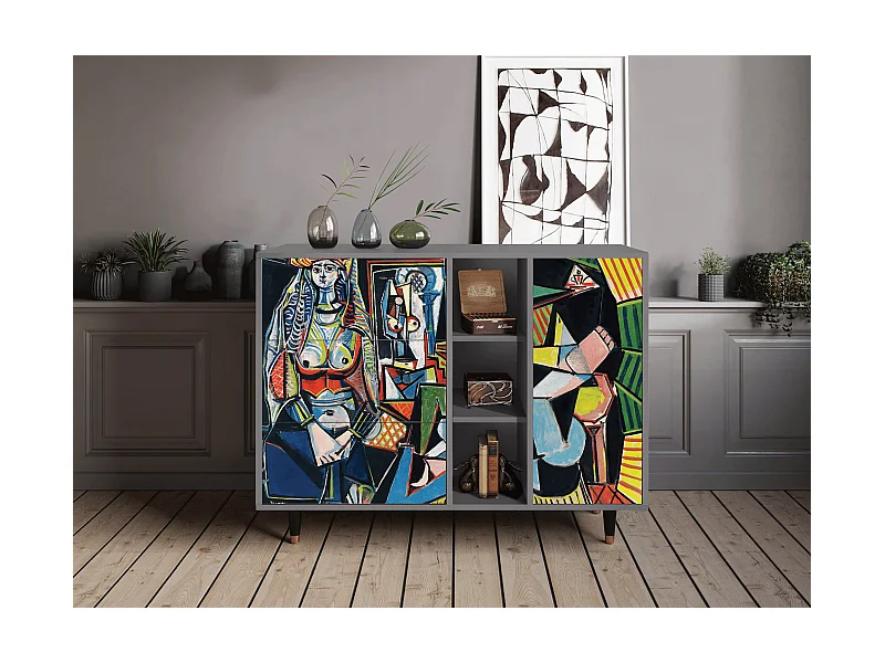 Kredens - 125x98x48 cm - BS2 - Women of Algiers, Szary