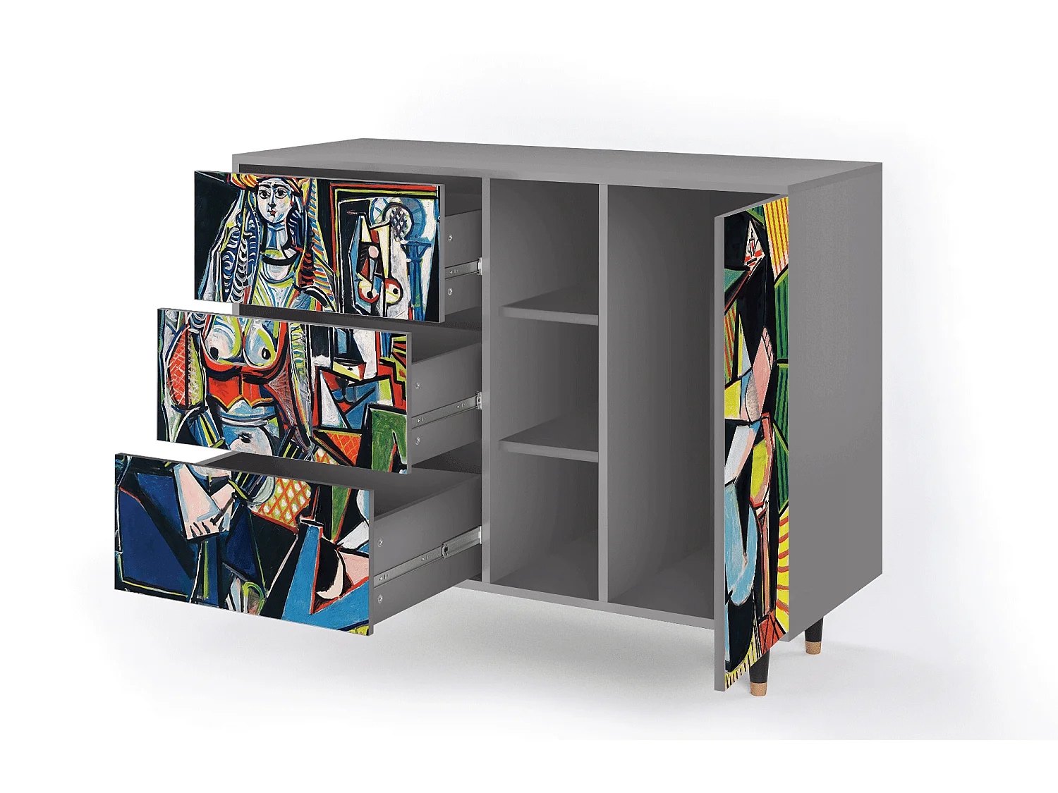 Aparador - 125x98x48 cm - BS2 - Women of Algiers, Cinza