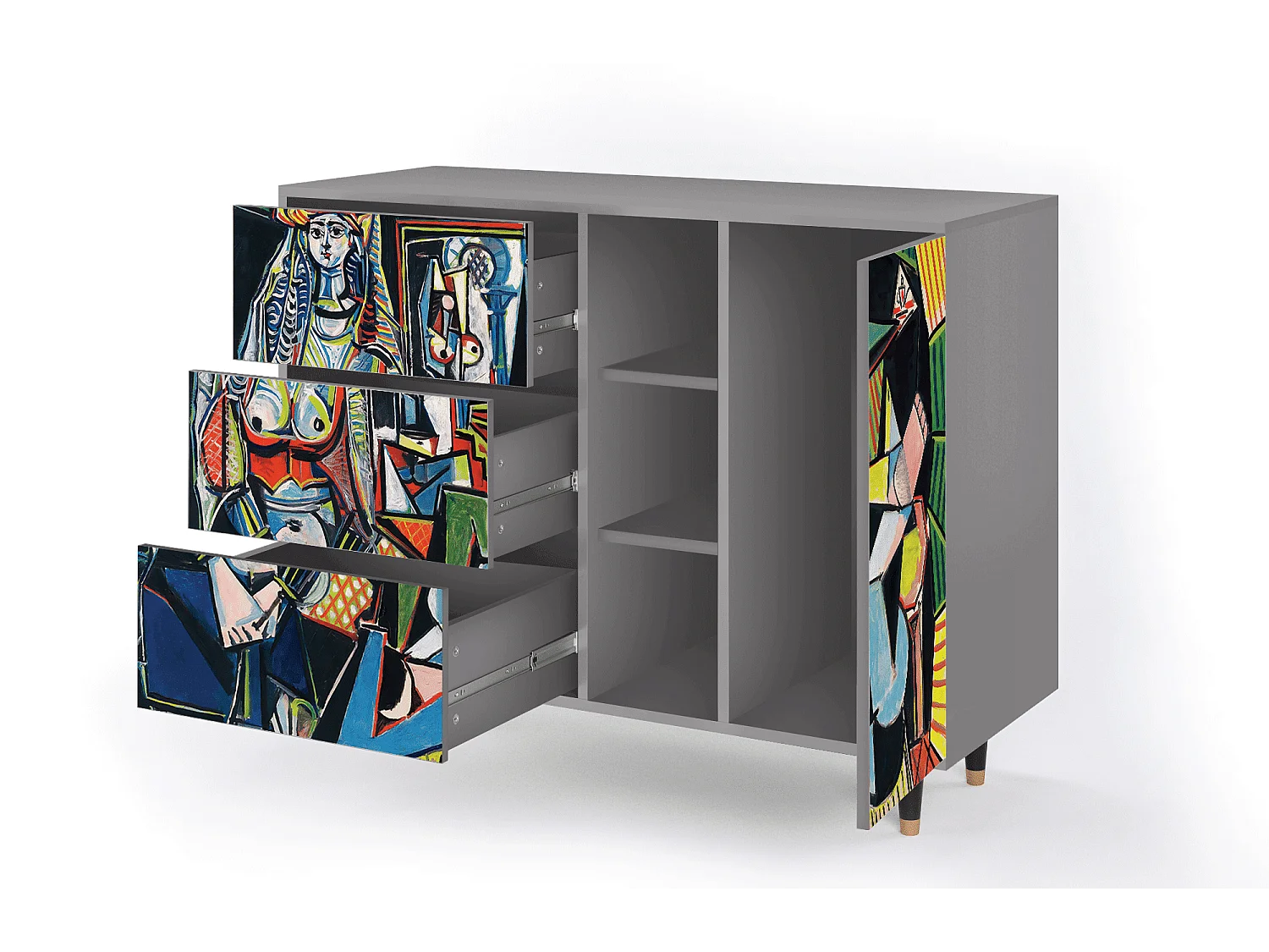 Credenza - 125x98x48 cm - BS2 - Women of Algiers, Grigio