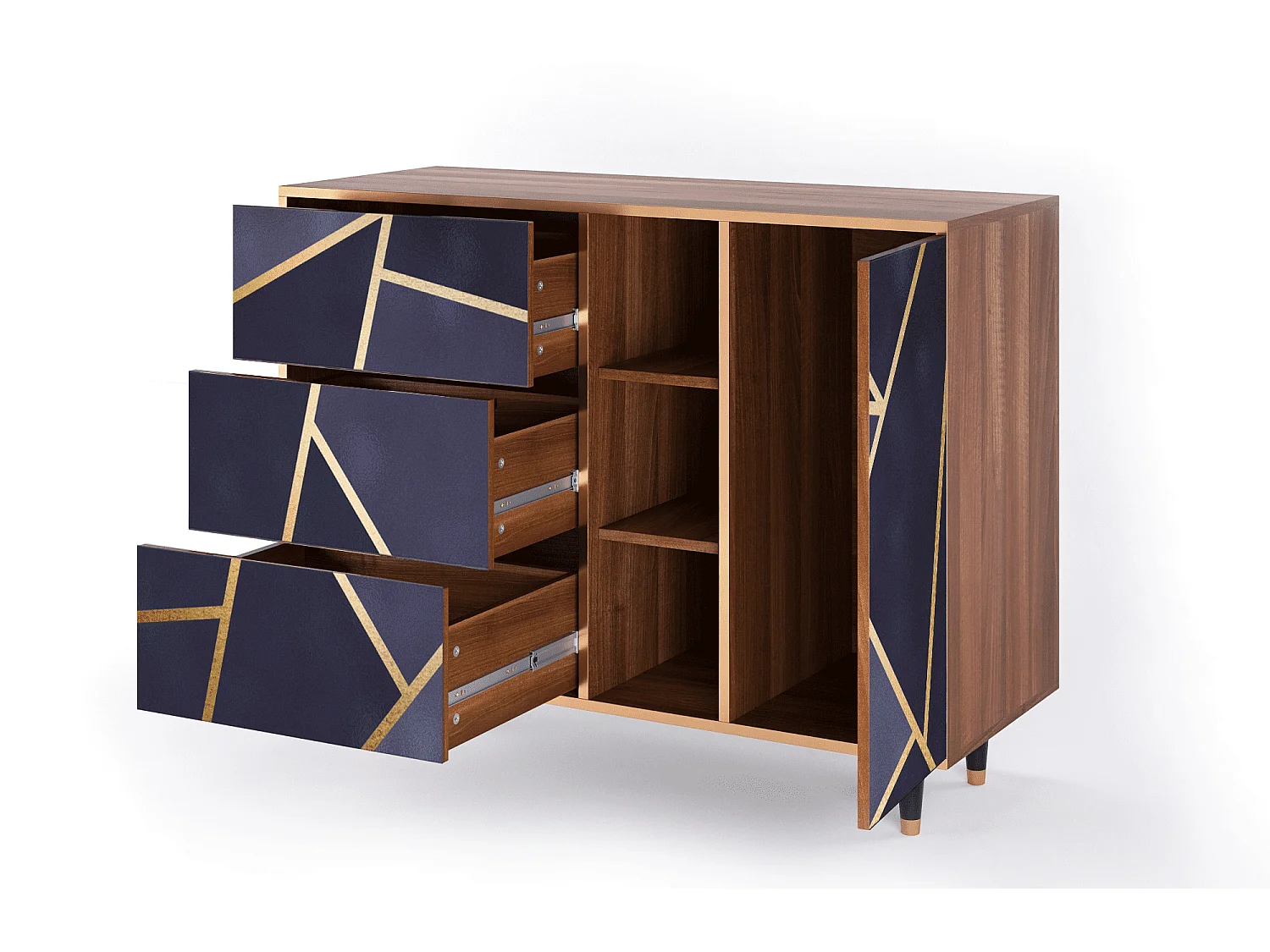 Buffet - 125x98x48 cm - BS2 - The Amethyst, Noyer