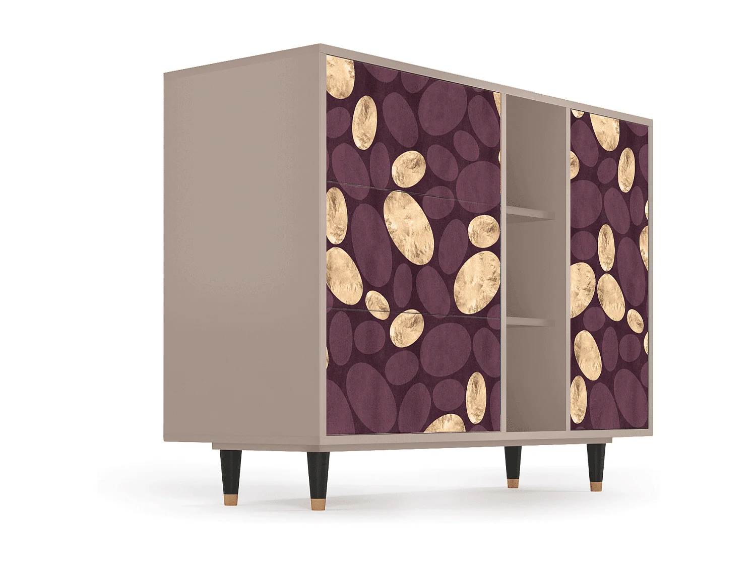 Kredens - 125x98x48 cm - BS2 - Fine Wine, Latte