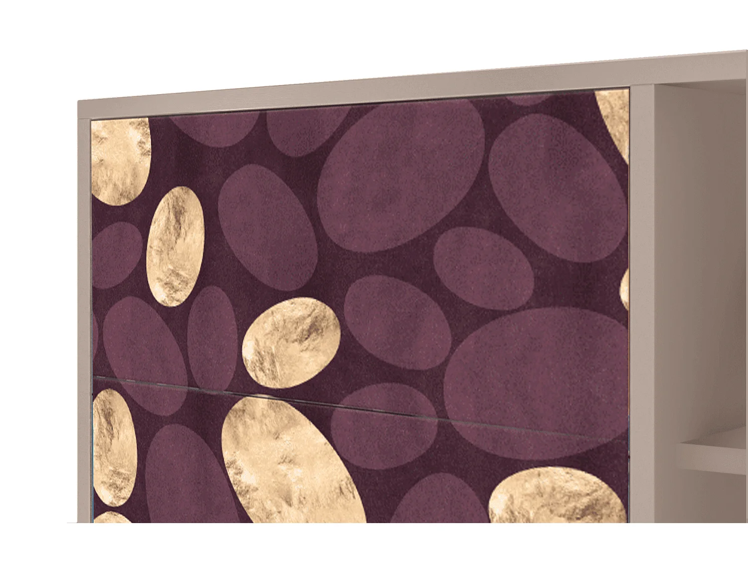 Kredens - 125x98x48 cm - BS2 - Fine Wine, Latte