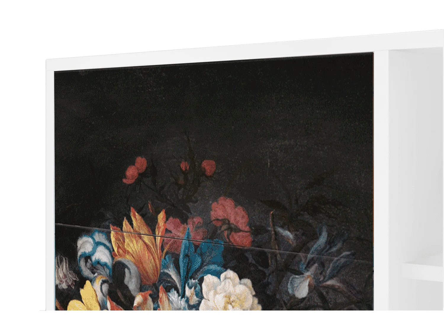 Aparador - 125x98x48 cm - BS2 - Still Life with Flowers, Blanco