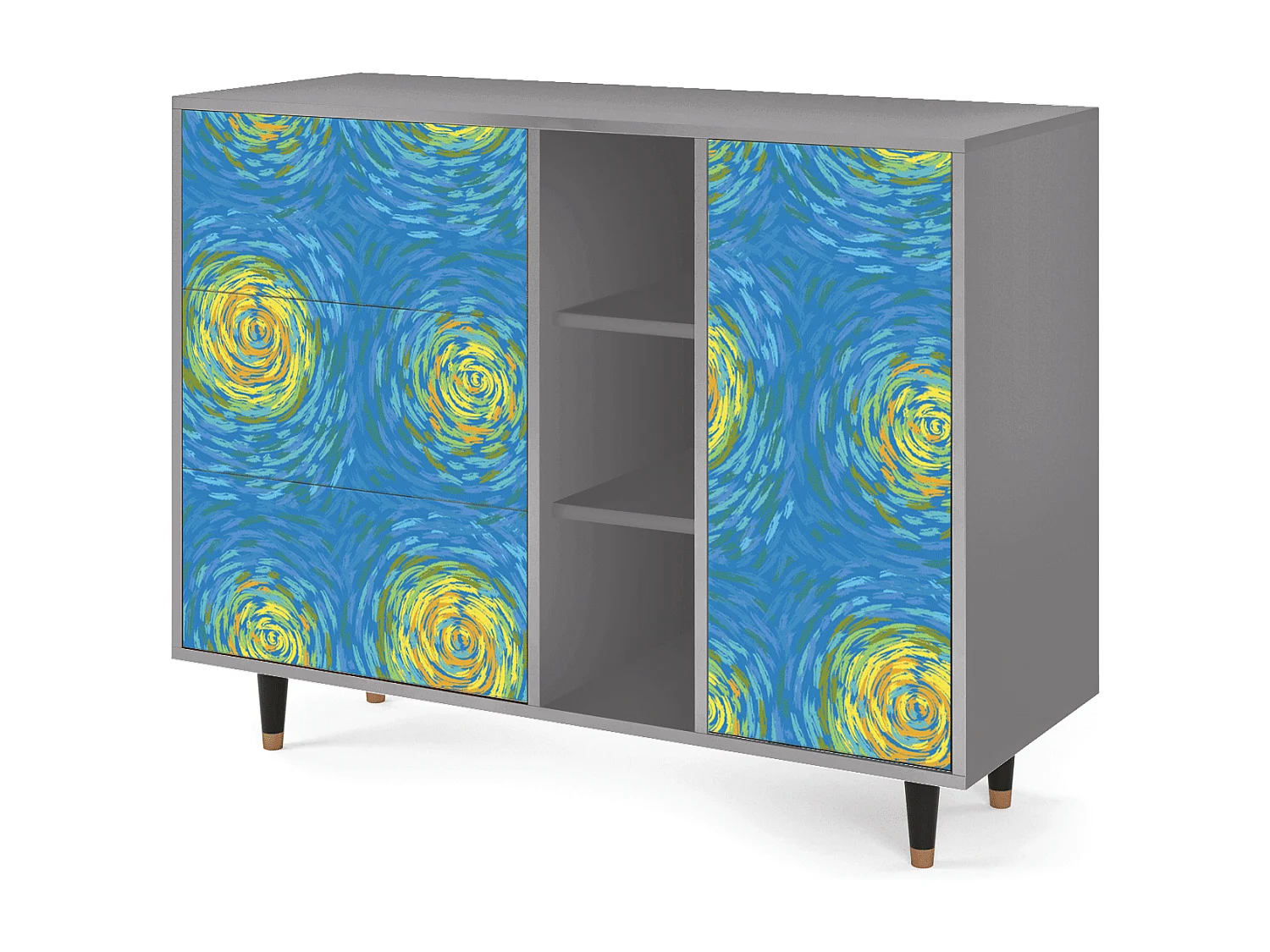 Buffet - 125x98x48 cm - BS2 - Van Gogh Lights, Gris
