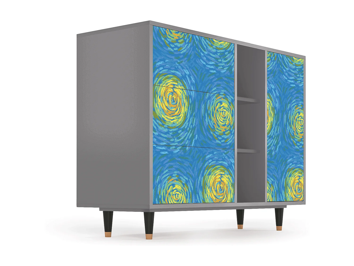 Buffet - 125x98x48 cm - BS2 - Van Gogh Lights, Gris