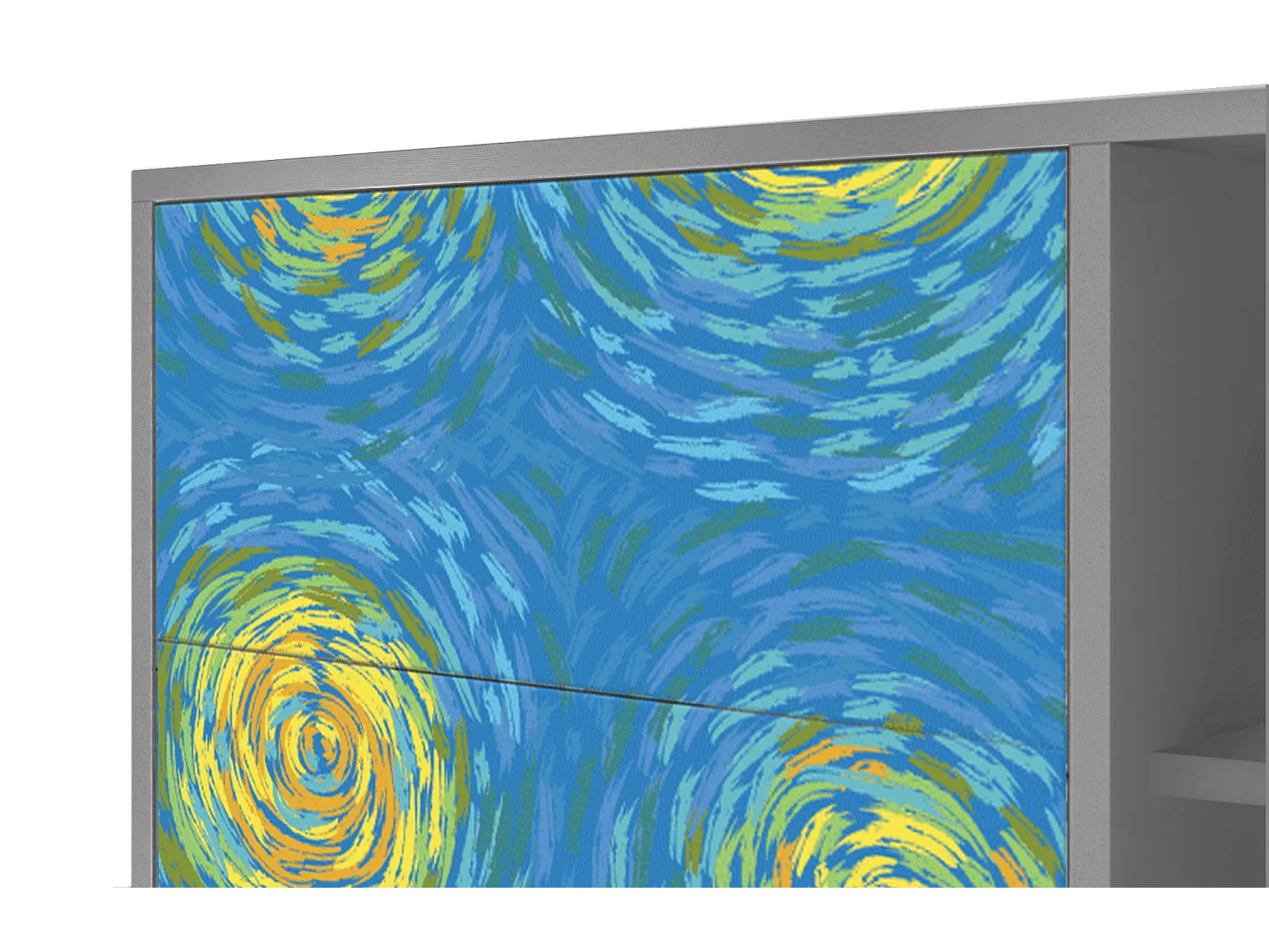 Aparador - 125x98x48 cm - BS2 - Van Gogh Lights, Cinza