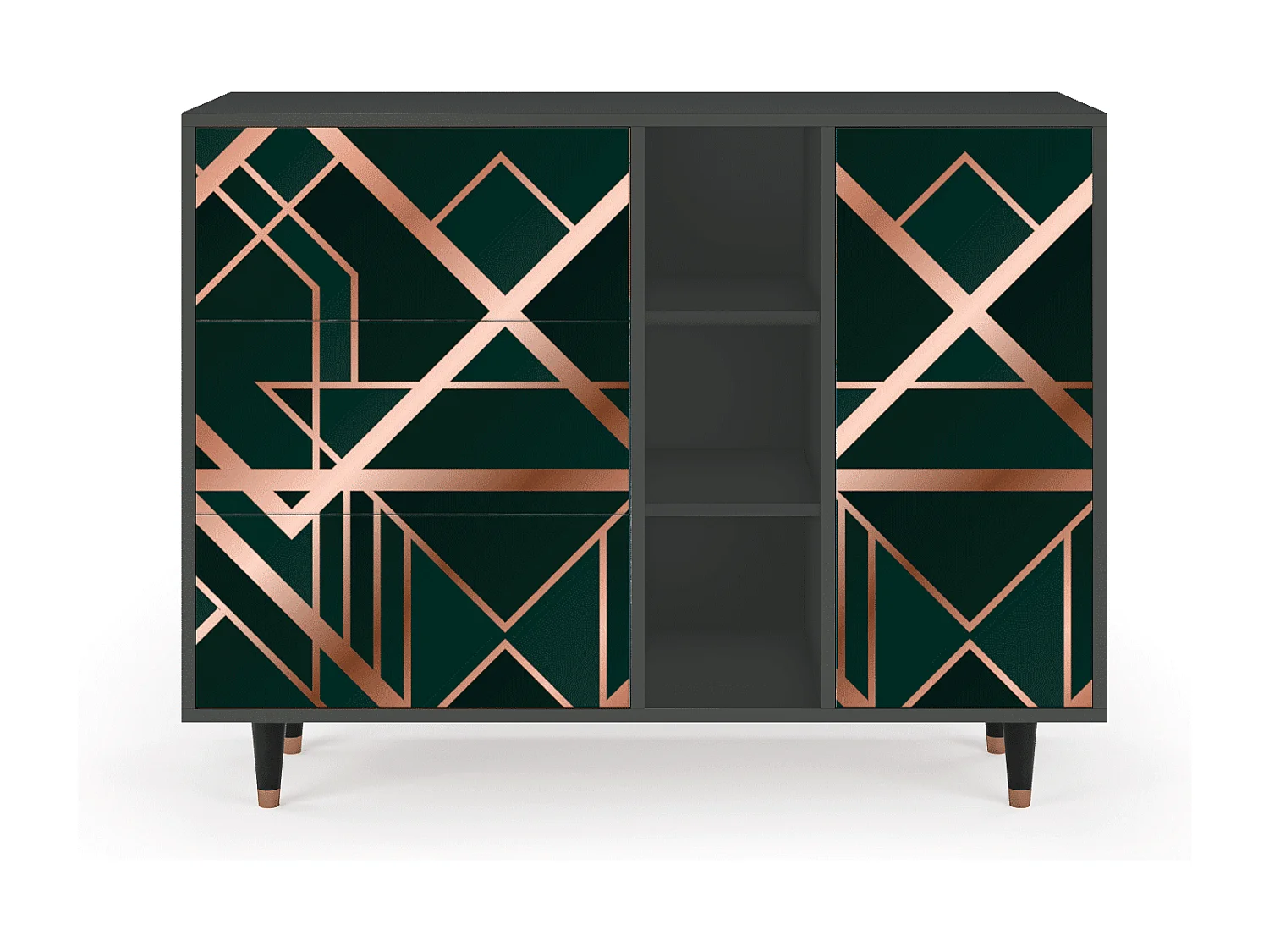 Aparador - 125x98x48 cm - BS2 - Emerald Gatsby, Antracita