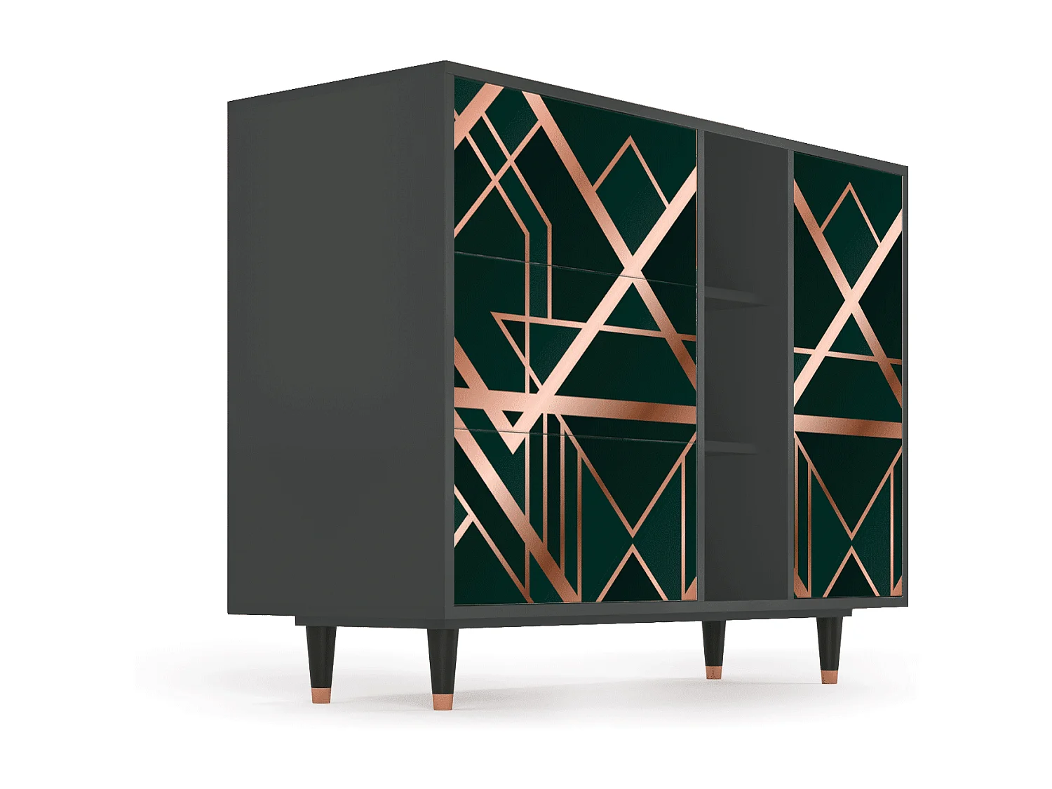 Aparador - 125x98x48 cm - BS2 - Emerald Gatsby, Antracita