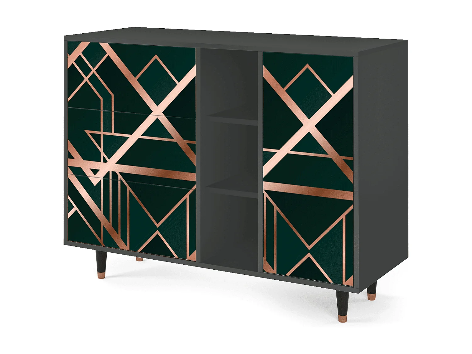 Buffet - 125x98x48 cm - BS2 - Emerald Gatsby, Anthracite