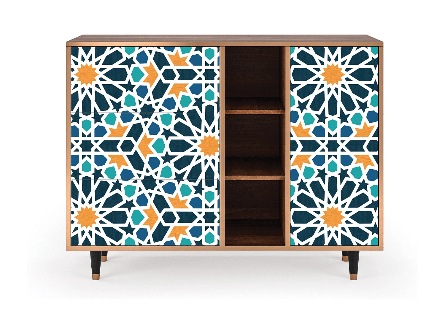 Buffet - 125x98x48 cm - BS2 - Kaleidoscope, Noyer