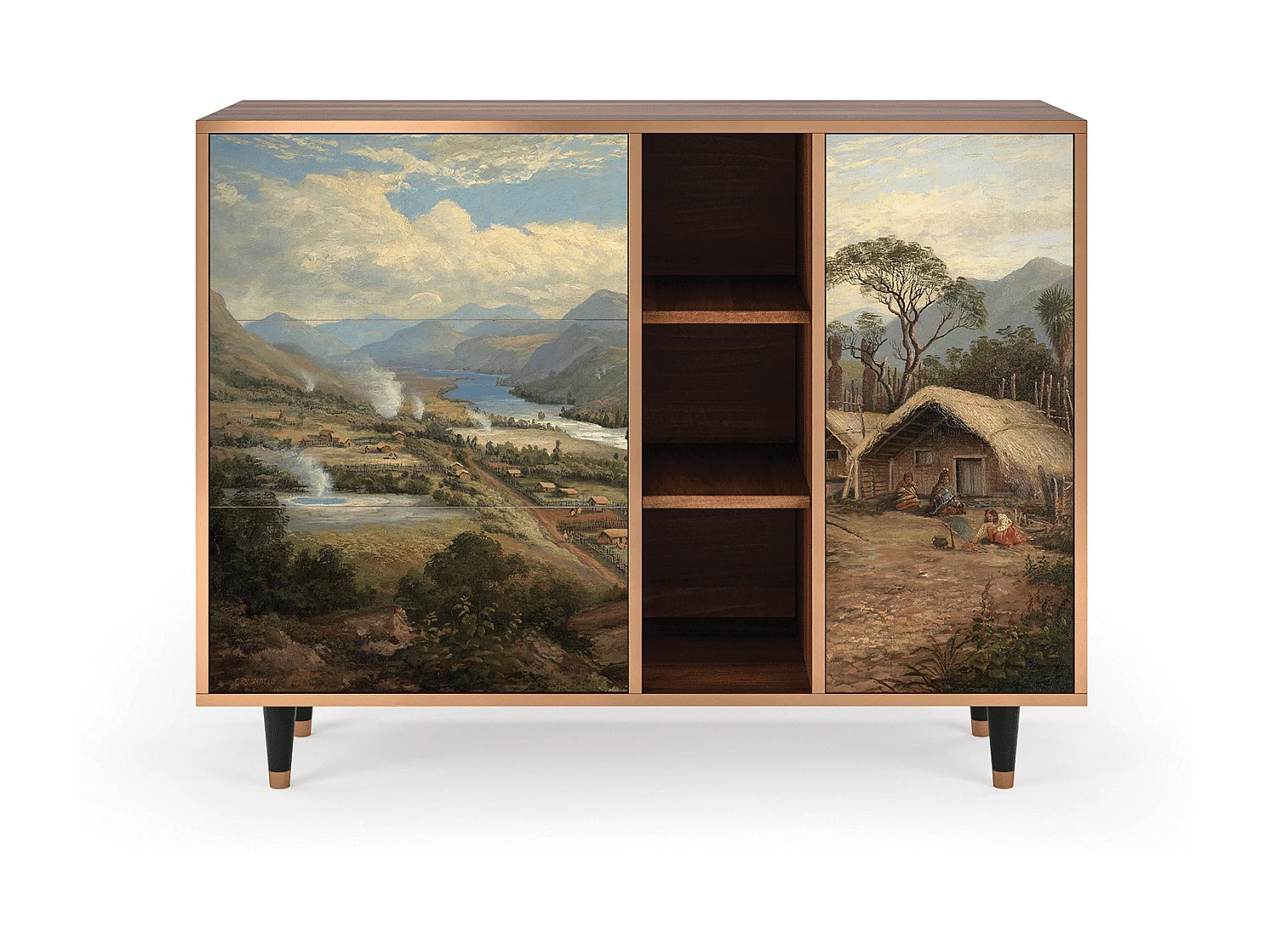 Buffet - 125x98x48 cm - BS2 - View Across the Plains , Noyer