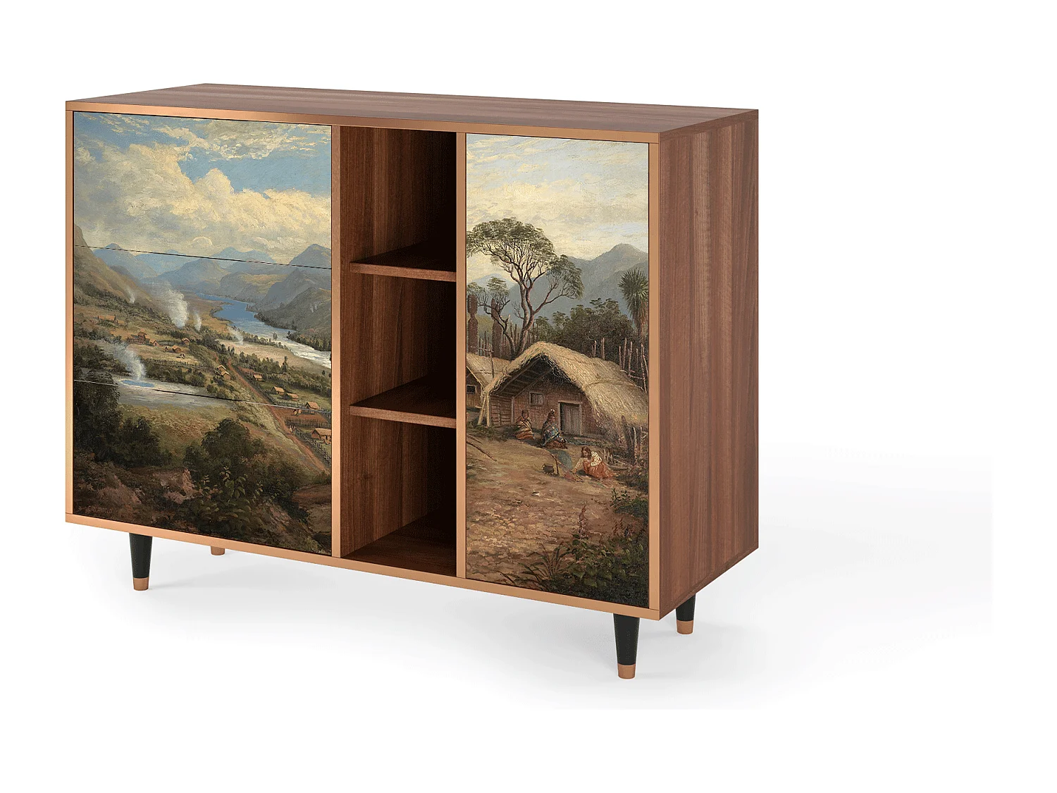 Buffet - 125x98x48 cm - BS2 - View Across the Plains , Noyer