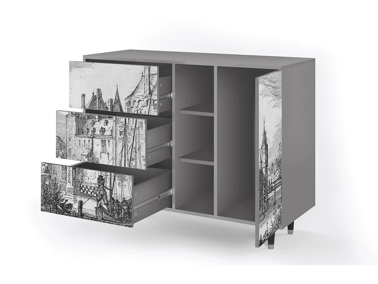 Buffet - 125x98x48 cm - BS2 - Castle by Breugel, Gris