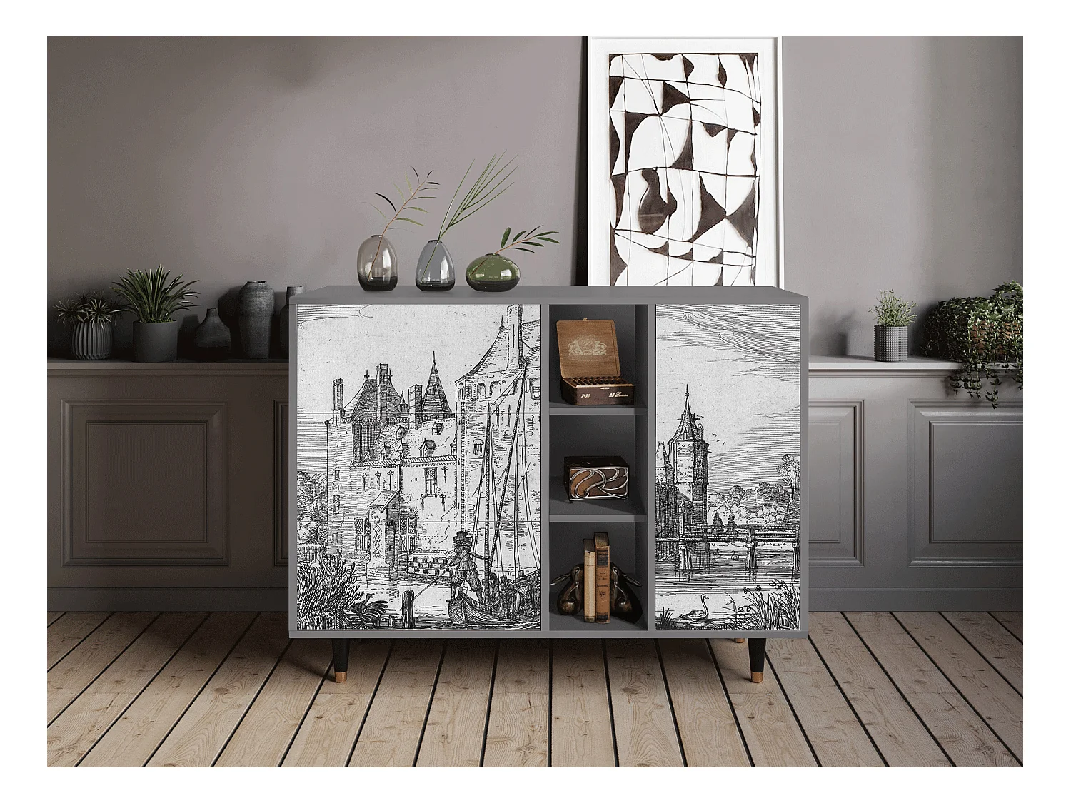 Dressoir - 125x98x48 cm - BS2 - Castle by Breugel, Grijs