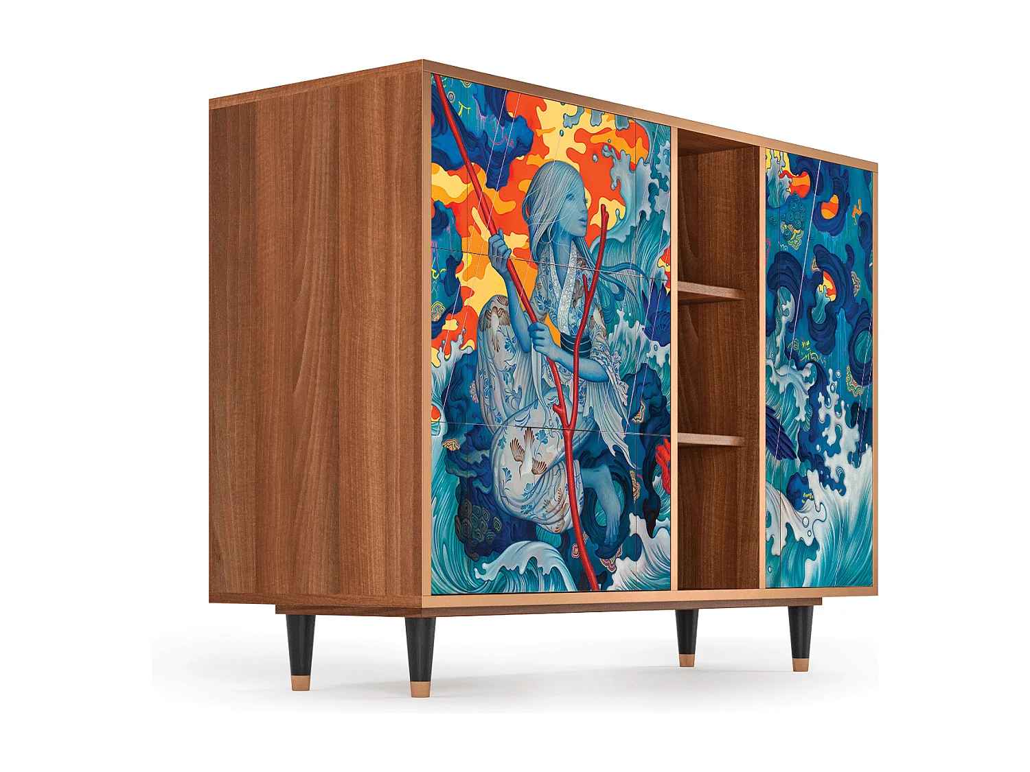 Buffet - 125x98x48 cm - BS2 - The Girl - James Jean, Noyer