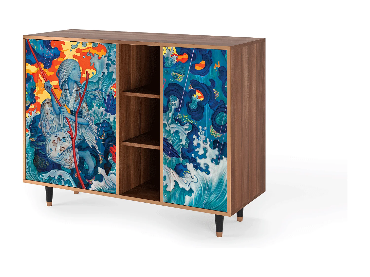 Buffet - 125x98x48 cm - BS2 - The Girl - James Jean, Noyer