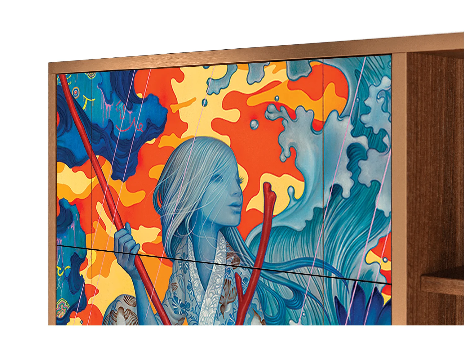 Buffet - 125x98x48 cm - BS2 - The Girl - James Jean, Noyer