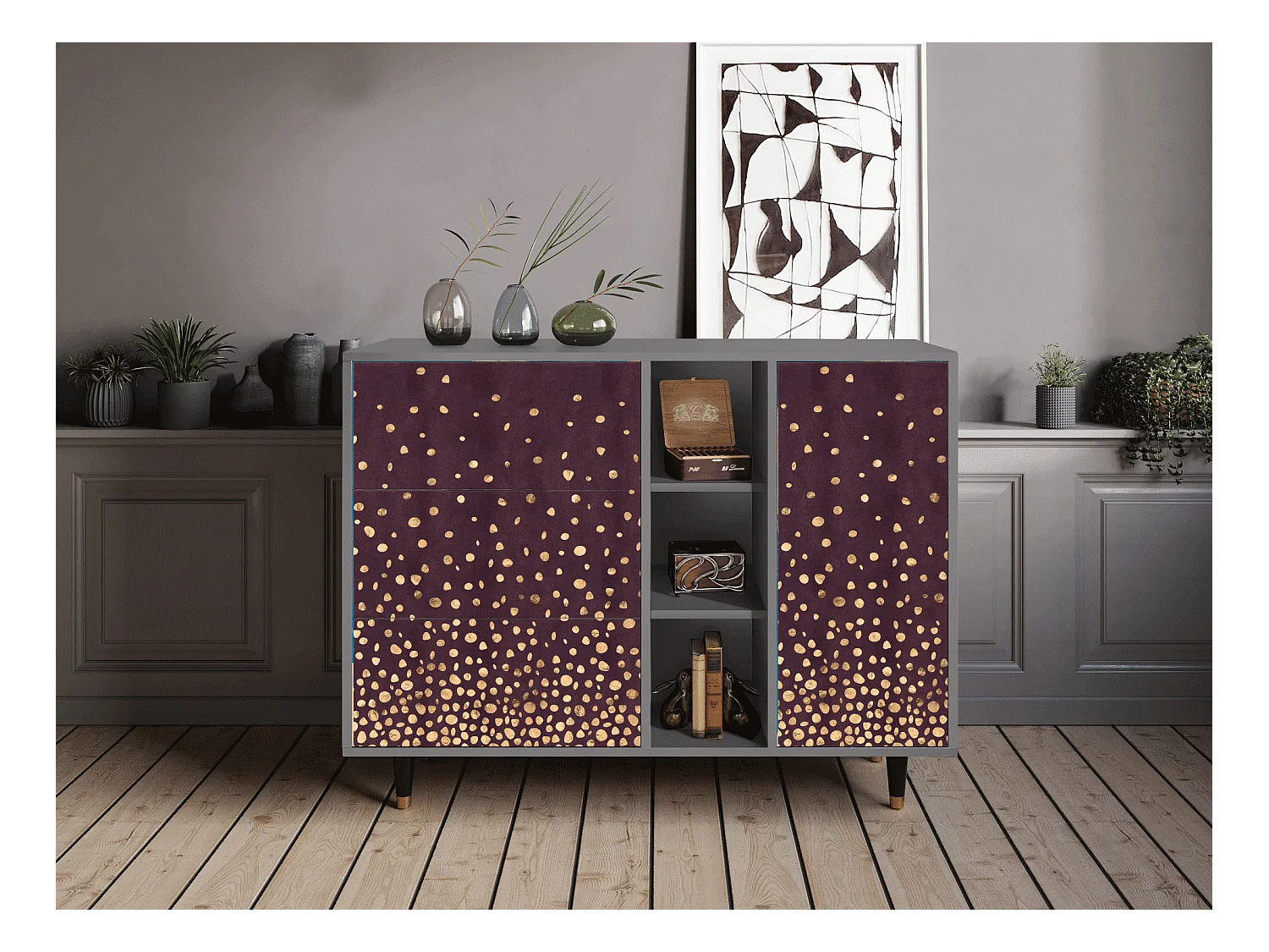 Buffet - 125x98x48 cm - BS2 - Glowworms, Gris