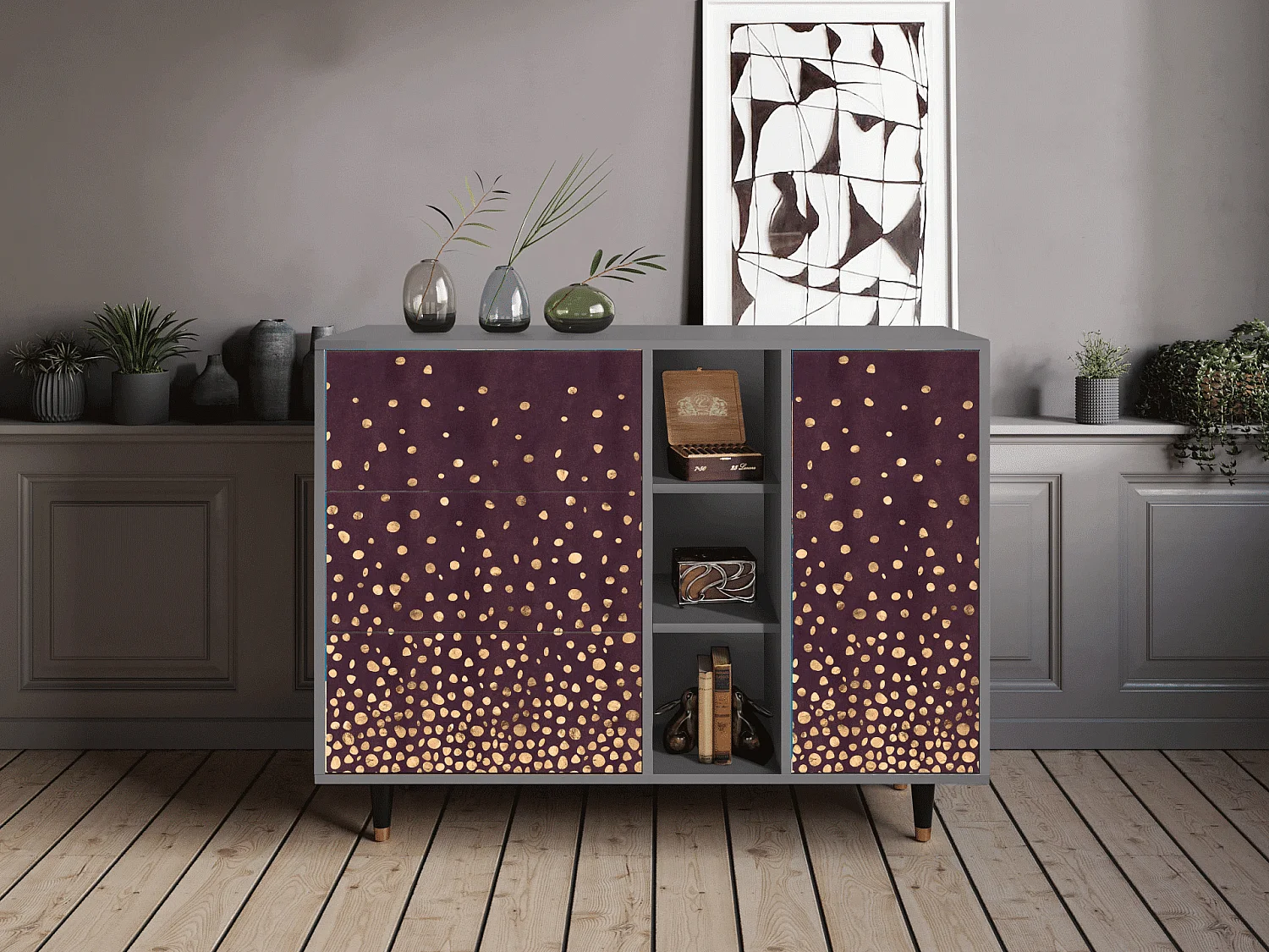 Buffet - 125x98x48 cm - BS2 - Glowworms, Gris