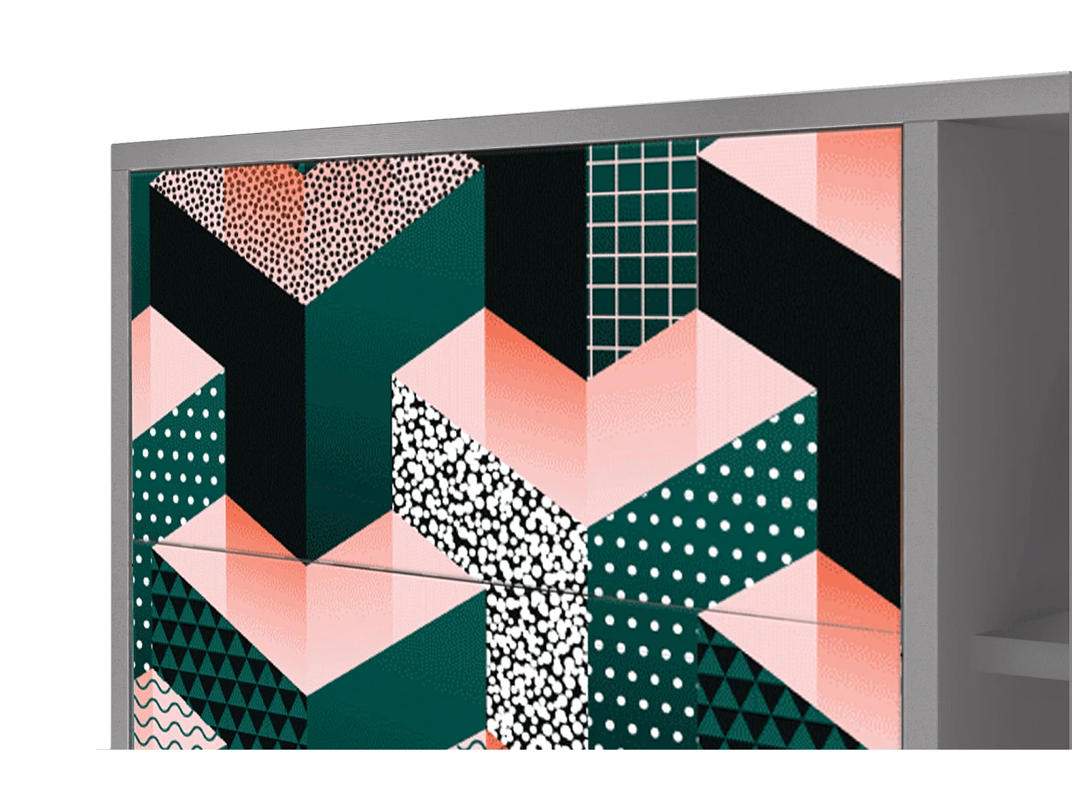 Buffet - 125x98x48 cm - BS2 - Geometric Madness, Gris