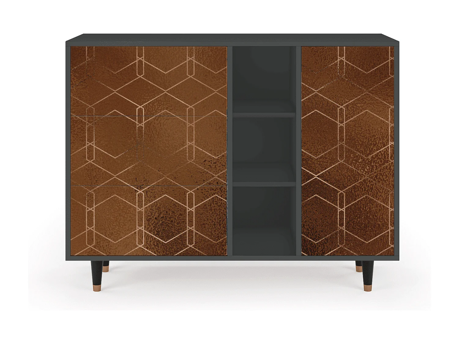 Credenza - 125x98x48 cm - BS2 - Chocolate Bar, Antracite
