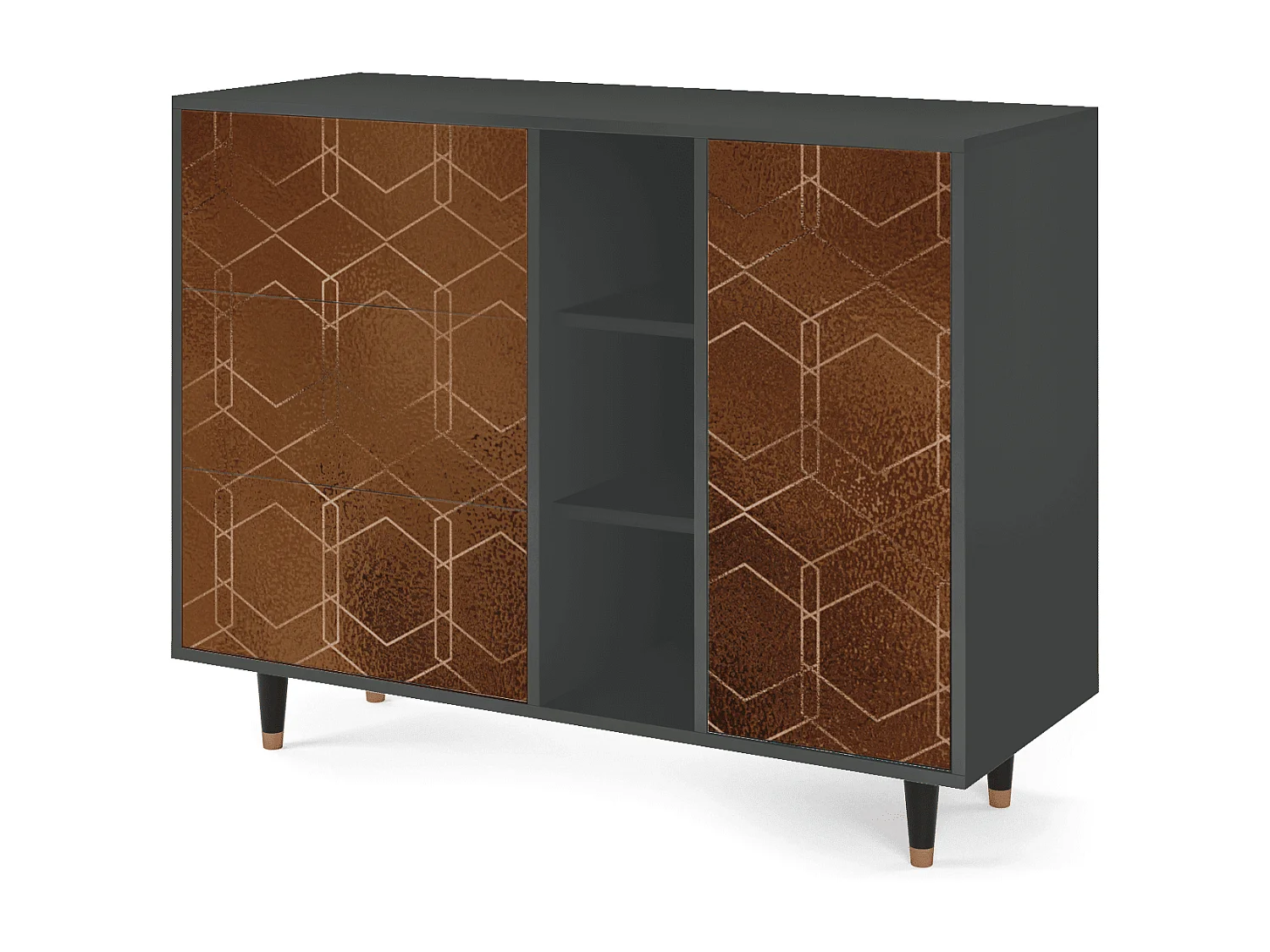 Credenza - 125x98x48 cm - BS2 - Chocolate Bar, Antracite