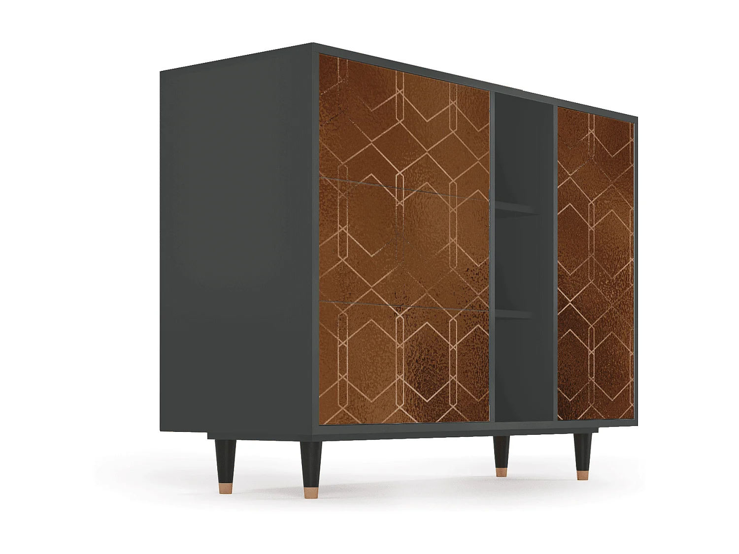 Credenza - 125x98x48 cm - BS2 - Chocolate Bar, Antracite