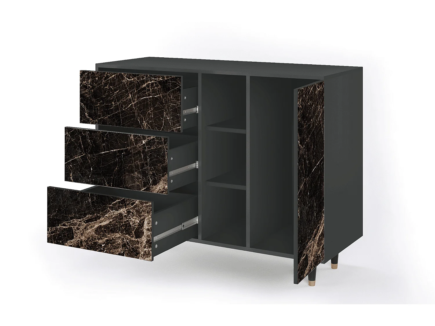 Kredens - 125x98x48 cm - BS2 - Night Abyss, Antracyt