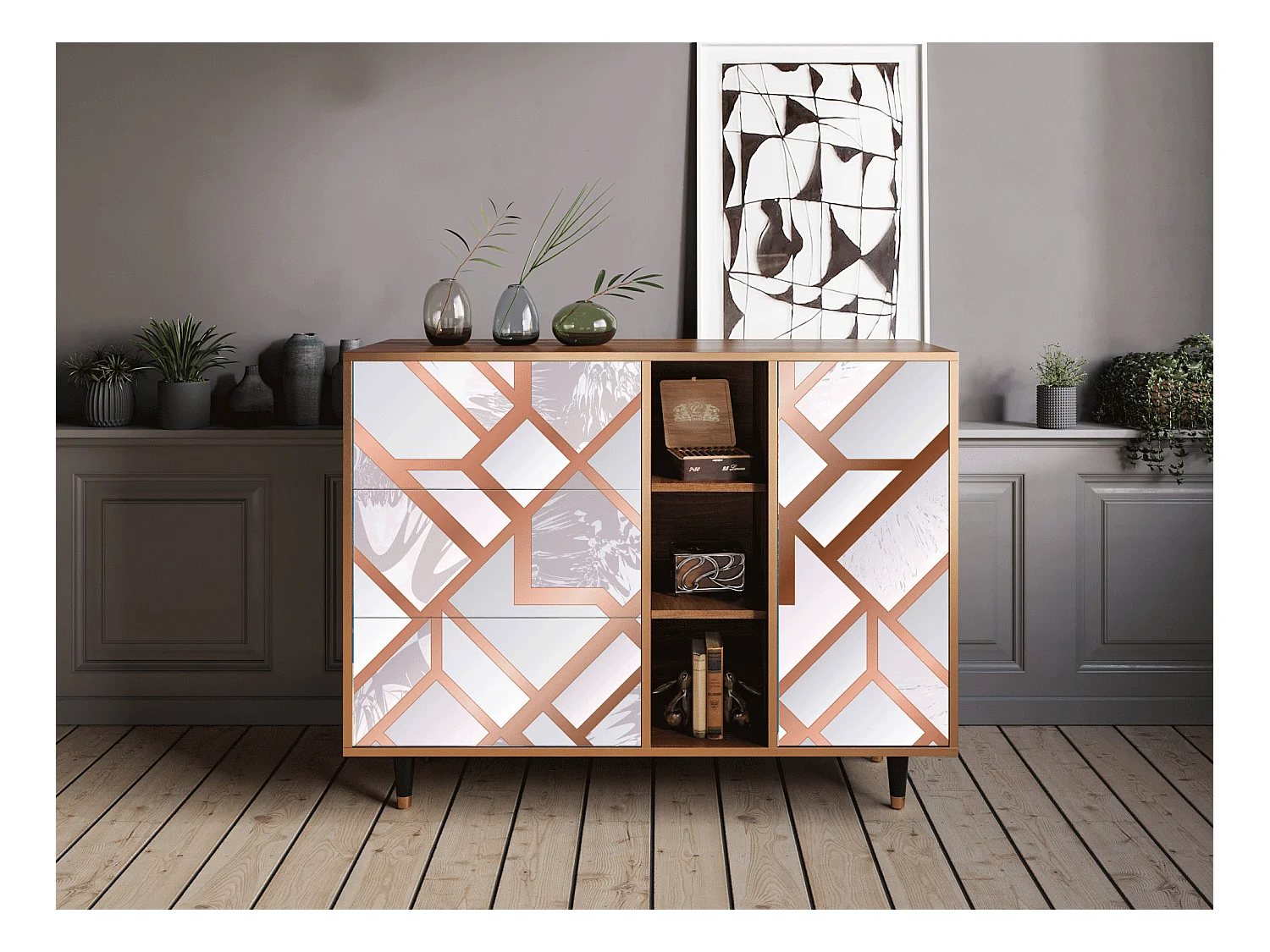 Sideboard - 125x98x48 cm - BS2 - Pastel Fairytale, Walnuss